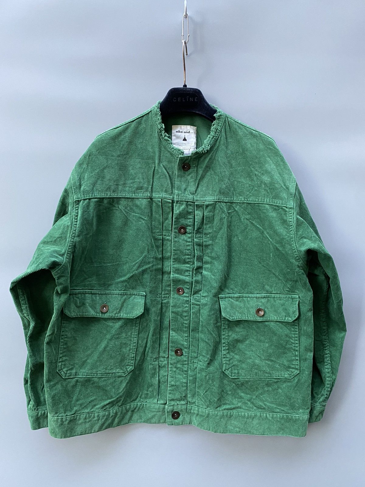 Japanese Brand Niko and.. Corduroy Colarless Trucker Jacket Size US M / EU 48-50 / 2 - 1 Thumbnail