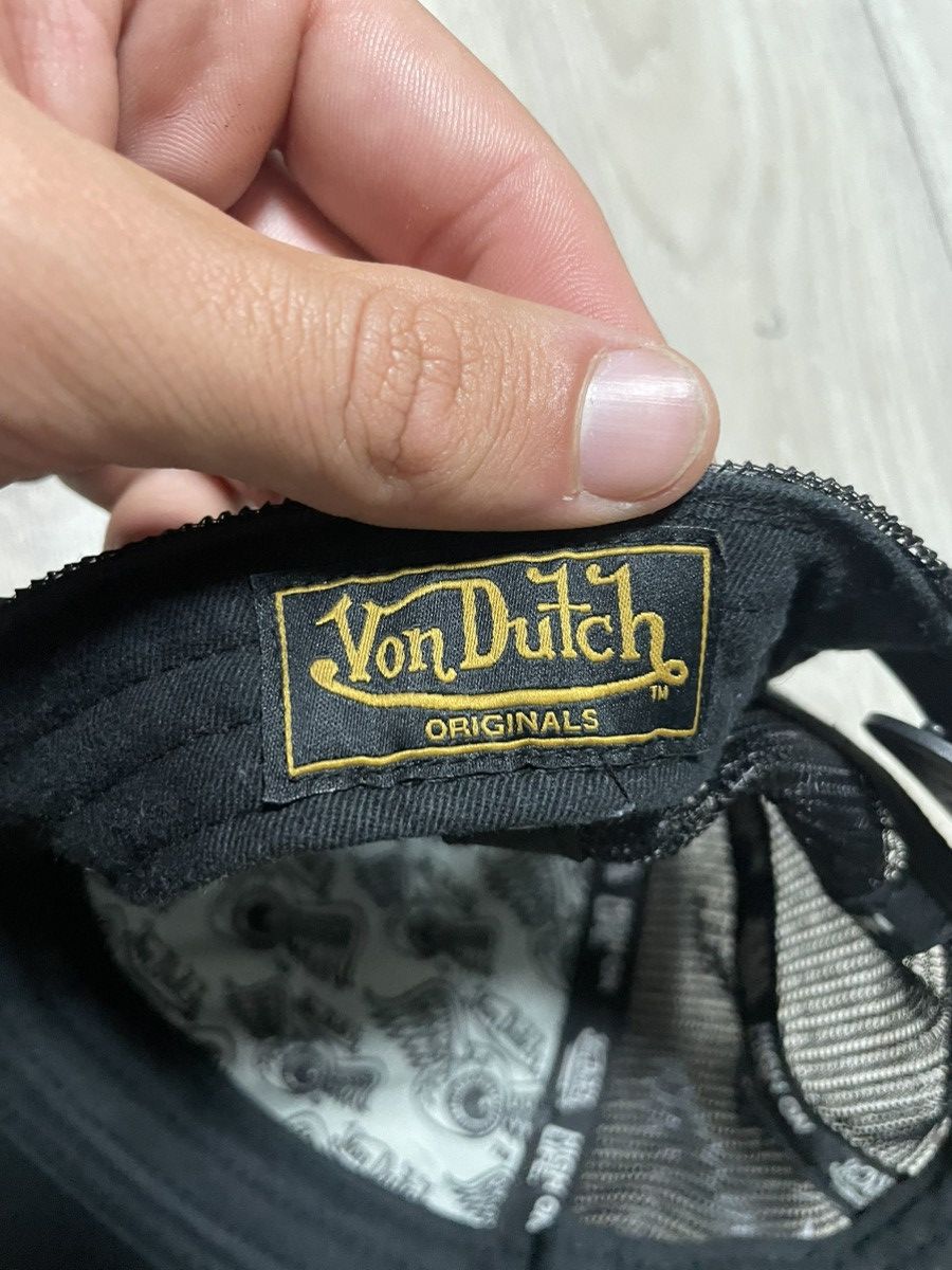Von Dutch Sun Faded Von Dutch Logo Mesh Track Cap Hat Streetwear Black Size ONE SIZE - 9 Thumbnail