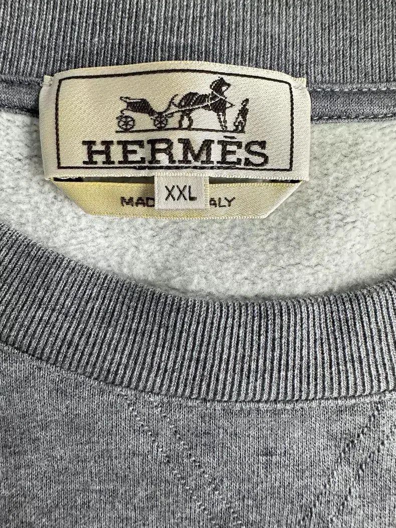 Hermes Hermes Gray Geometric Patchwork Leather Sweatshirt Size XXL / US 16-18 / IT 52-54 - 3 Thumbnail