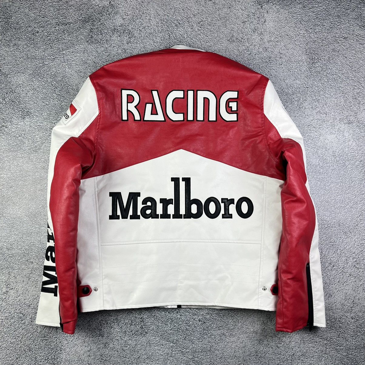 Leather Jacket × Marlboro × Racing F1 Vintage Marlboro Racing Motorbike ...