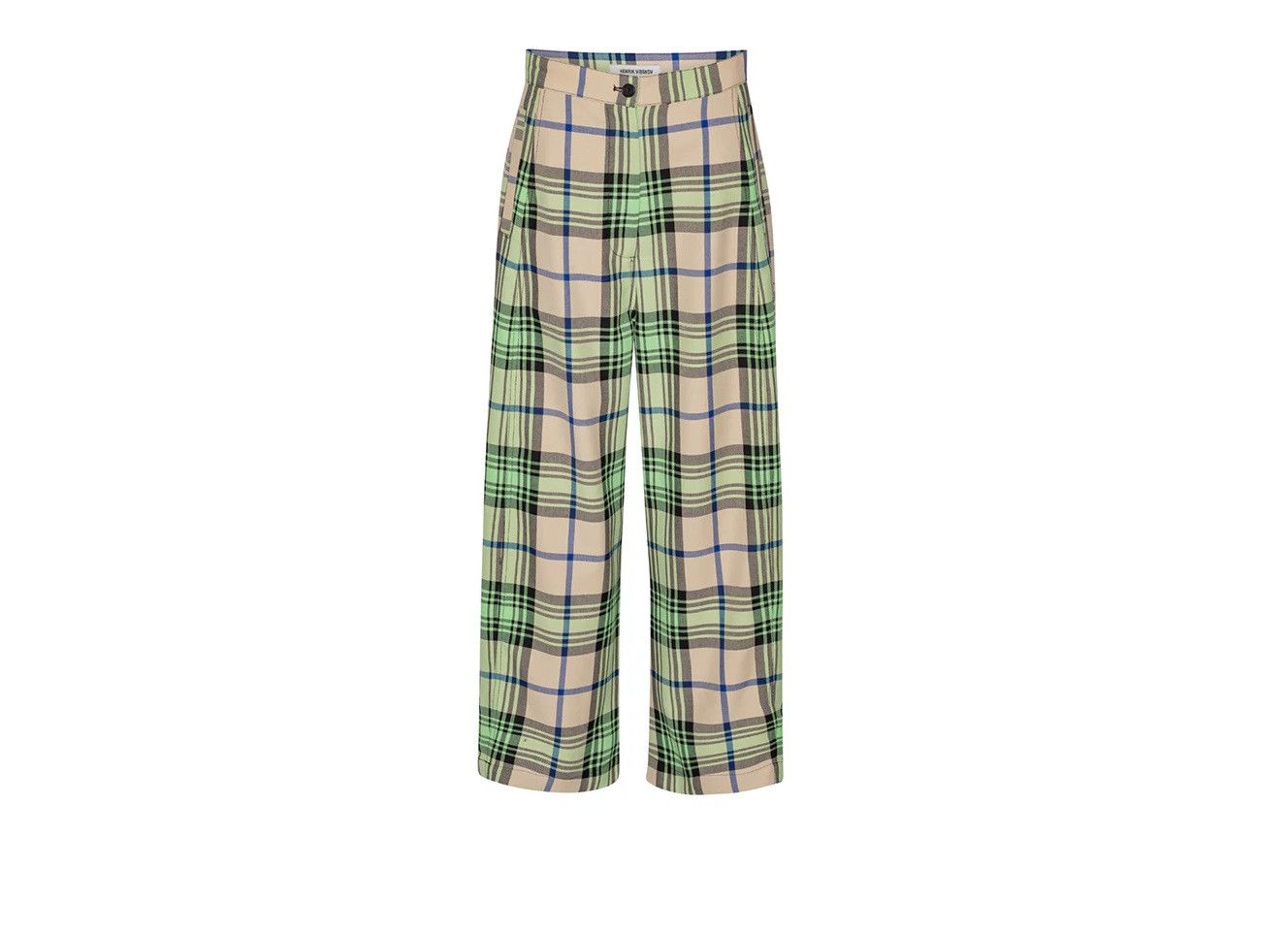 Henrik Vibskov Post Pant in Mint Beige Checks - green, beige, blue Size 30" / US 8 / IT 44 - 1 Thumbnail