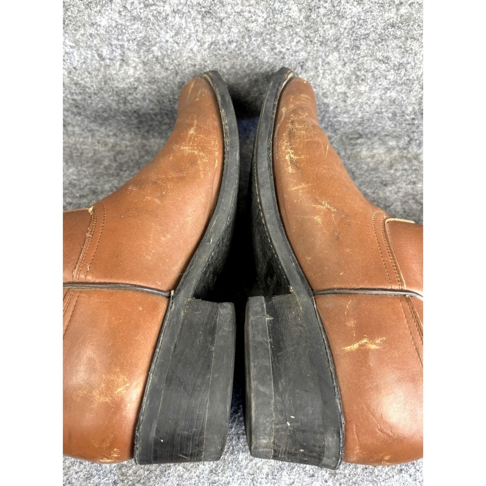 Vintage Cowtown Mens Size 11 Brown Leather Pull On Work Western Boots Oil Resistant Rubber Sole Size US 11 / EU 44 - 7 Thumbnail
