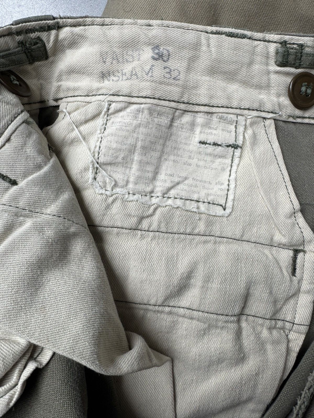 Vintage Vintage 32 U.S. Army Twill Trousers — Faded OG-107 Green Size US 30 / EU 46 - 8 Thumbnail