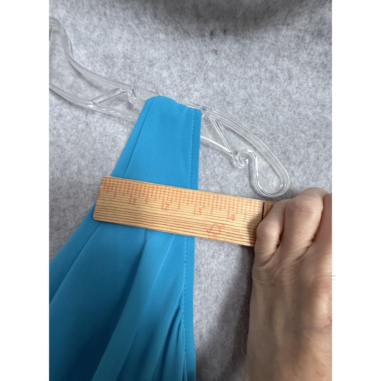 Vintage S.L. Fashions Dress Women 18 Blue Cowl Sleeveless Asym Hem Fit Flare Party Vintage: No Size XXL / US 16-18 / IT 52-54 - 7 Thumbnail