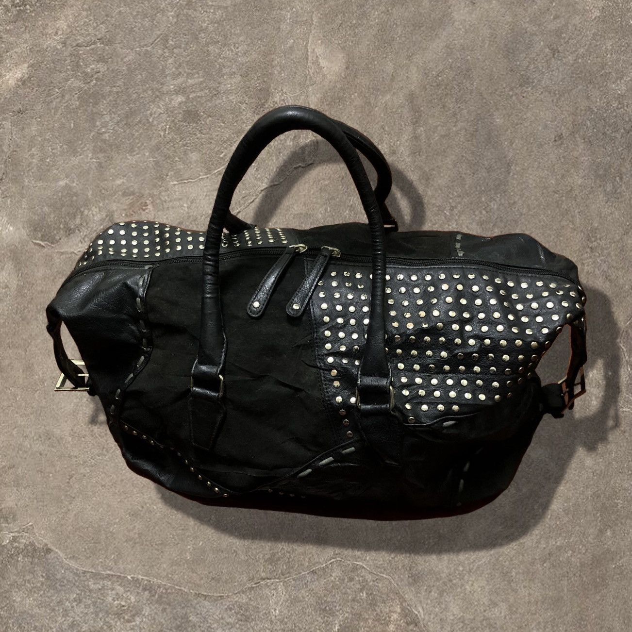 Tornado Mart 00s Tornado Mart Studded Patchwork Duffle Bag Size 46 - 3 Thumbnail