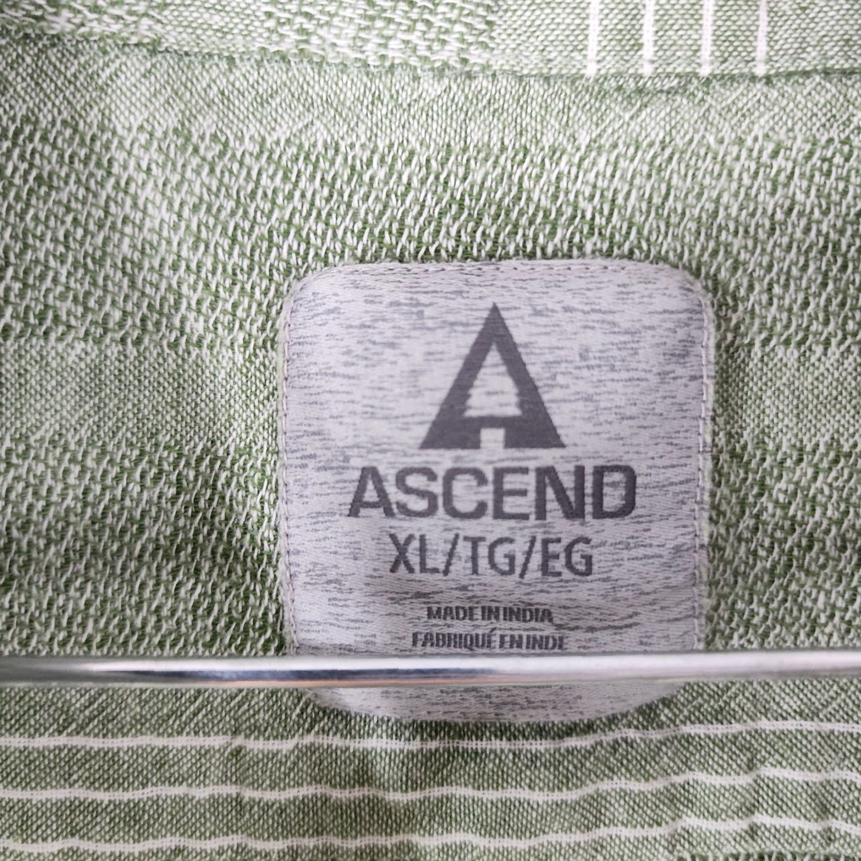 ASCENO ASCEND Striped Button-Up Shirt Adult XL Green Short Sleeve Mens Size US 36 / EU 52 - 4 Thumbnail
