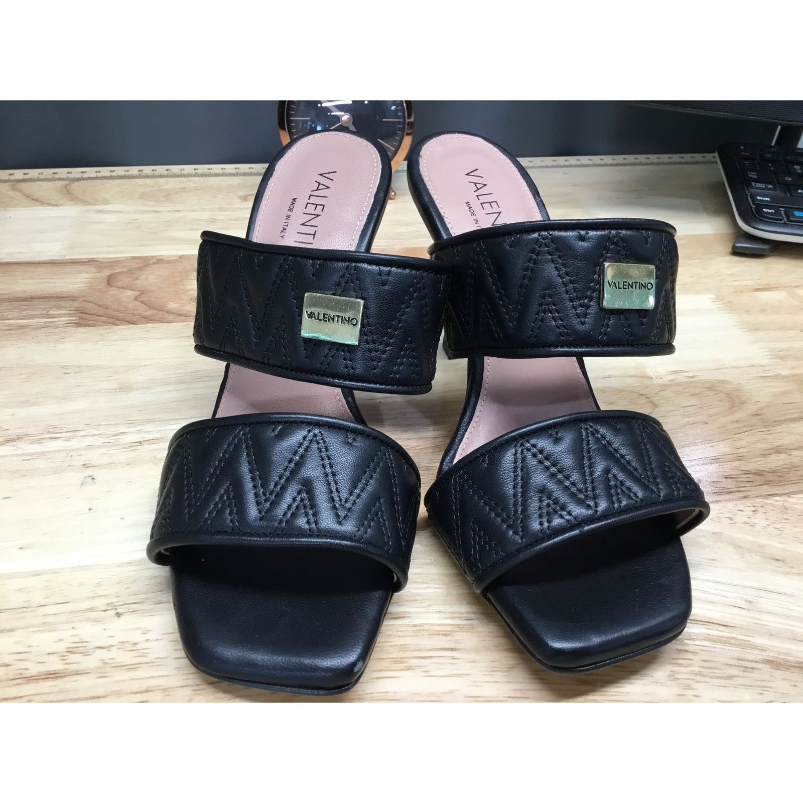 Valentino Valentino Sandals Women's US 8 Black Slip-On Stiletto Heel Size US 8 / IT 38 - 1 Thumbnail
