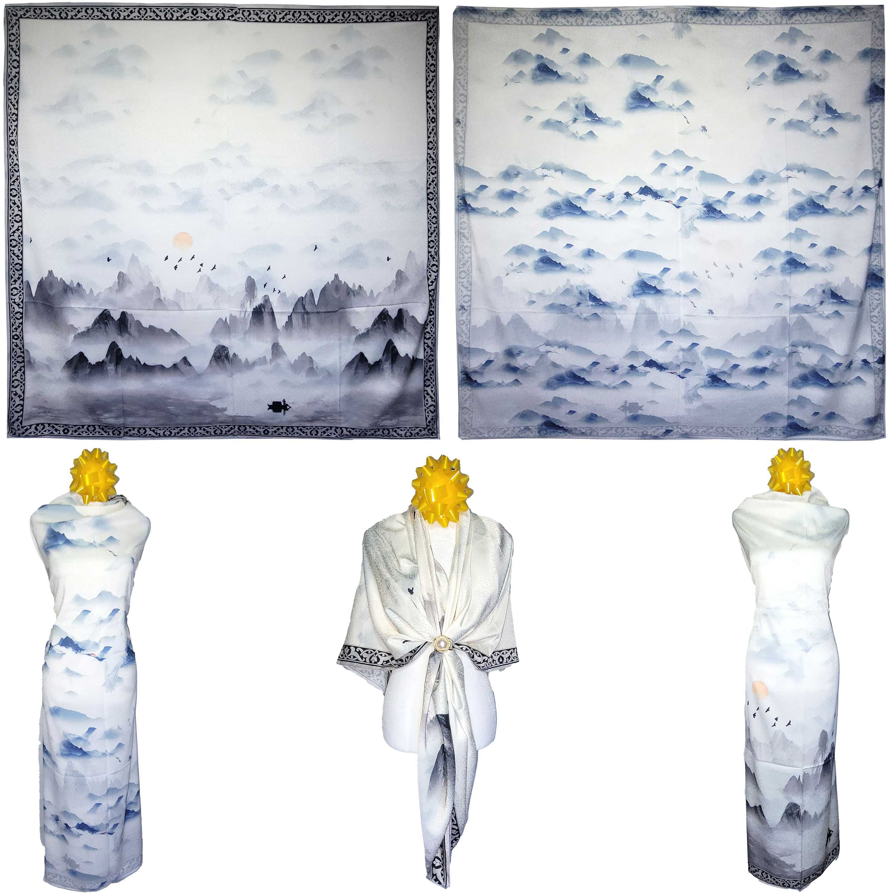 Other NWT Double Sided Silk Scarf 52"x52" Large Square Wrap 3251 Size ONE SIZE - 1 Thumbnail