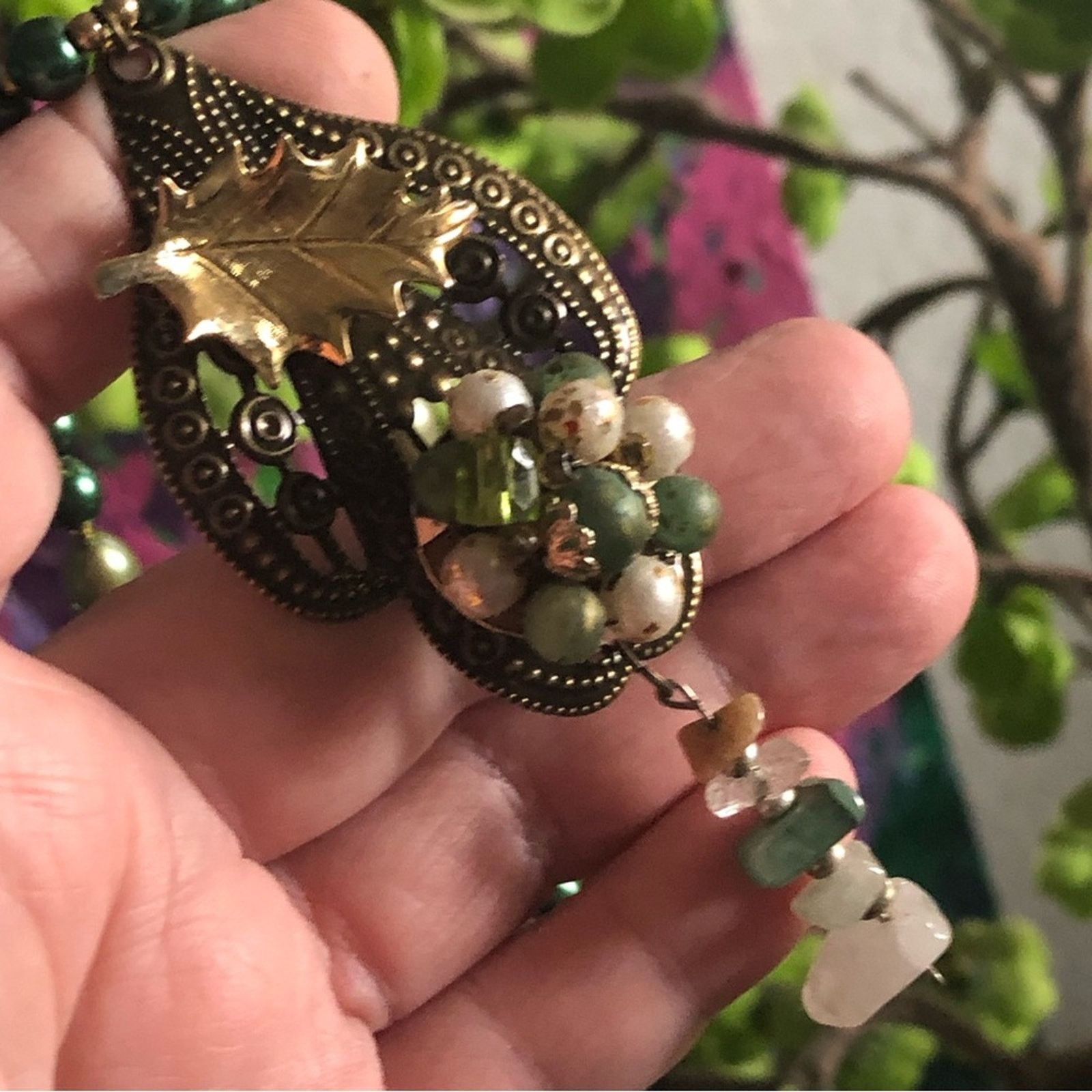 Handmade Handcrafted repurpose sage freshwater Pearl necklace Size ONE SIZE - 10 Thumbnail