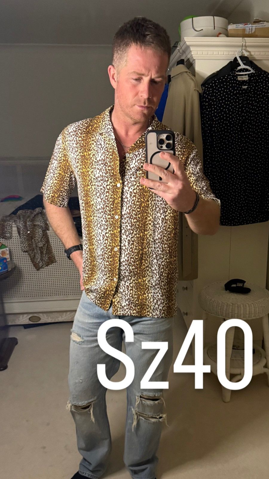 Celine $1.2k 🤑 SS23 Celine leopard Hawaiian shirt Hedi 40 38 ss Size US M / EU 48-50 / 2 - 3 Thumbnail