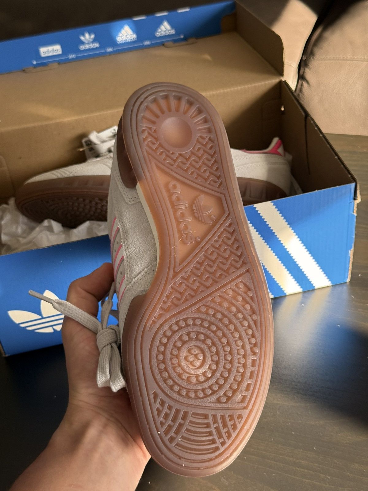 Adidas adidas Handball Originals Gray Lucid Pink Suede Gum JR3656 Size US 7.5 / IT 37.5 - 8 Thumbnail