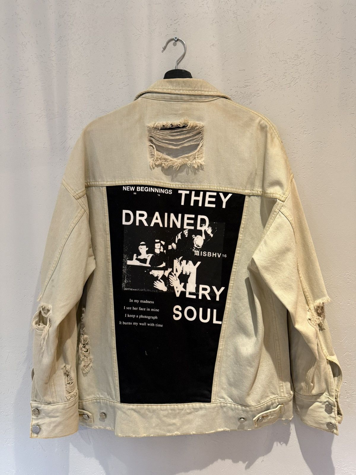 Misbhv Misbhv-ss16-new-beginnings drained denim jacket Size US S / EU 44-46 / 1 - 2 Thumbnail