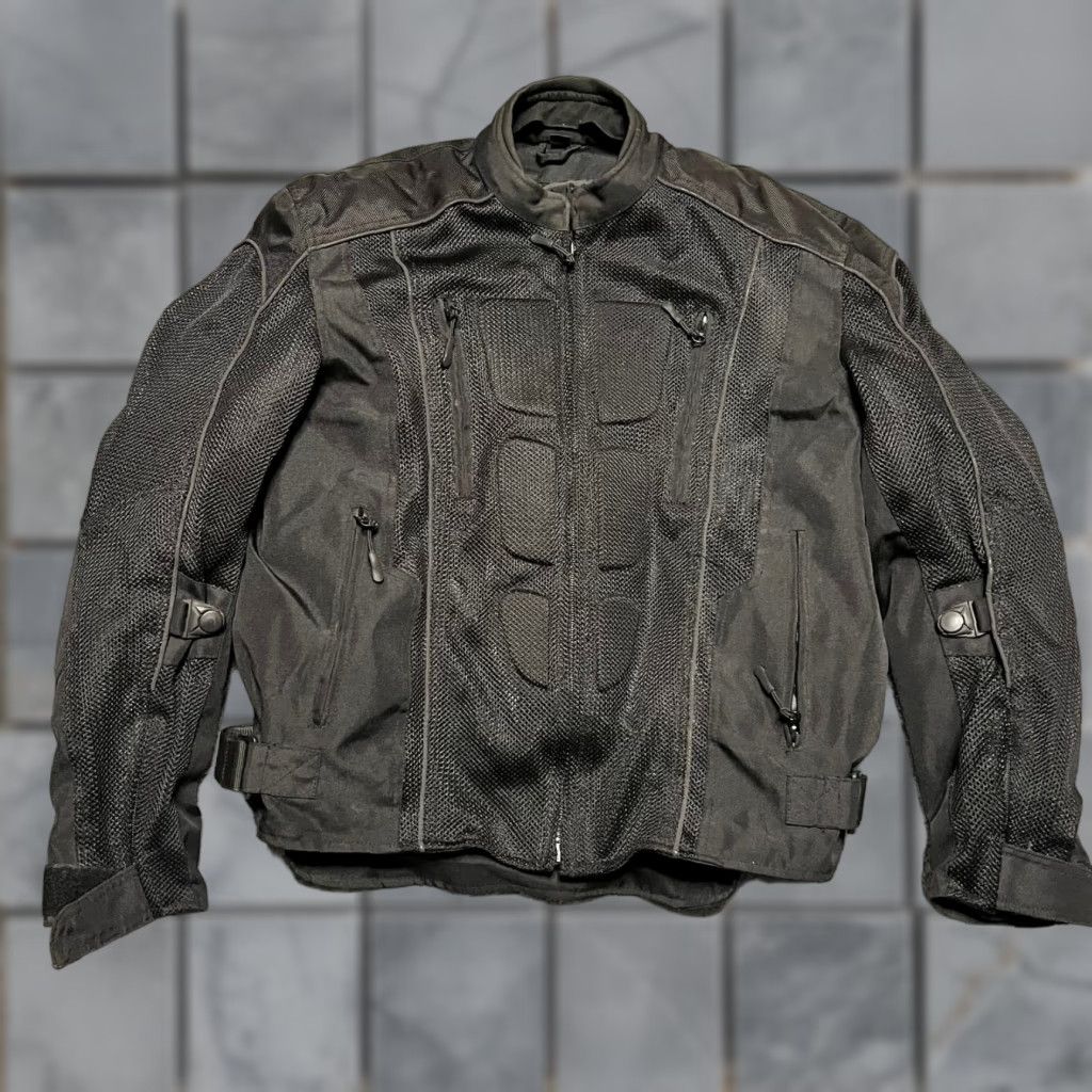 Vintage Viking Motorcycle Jacket Mens Large Armored Removable Padded Coat Black L Regular Men Size US L / EU 52-54 / 3 - 1 Thumbnail