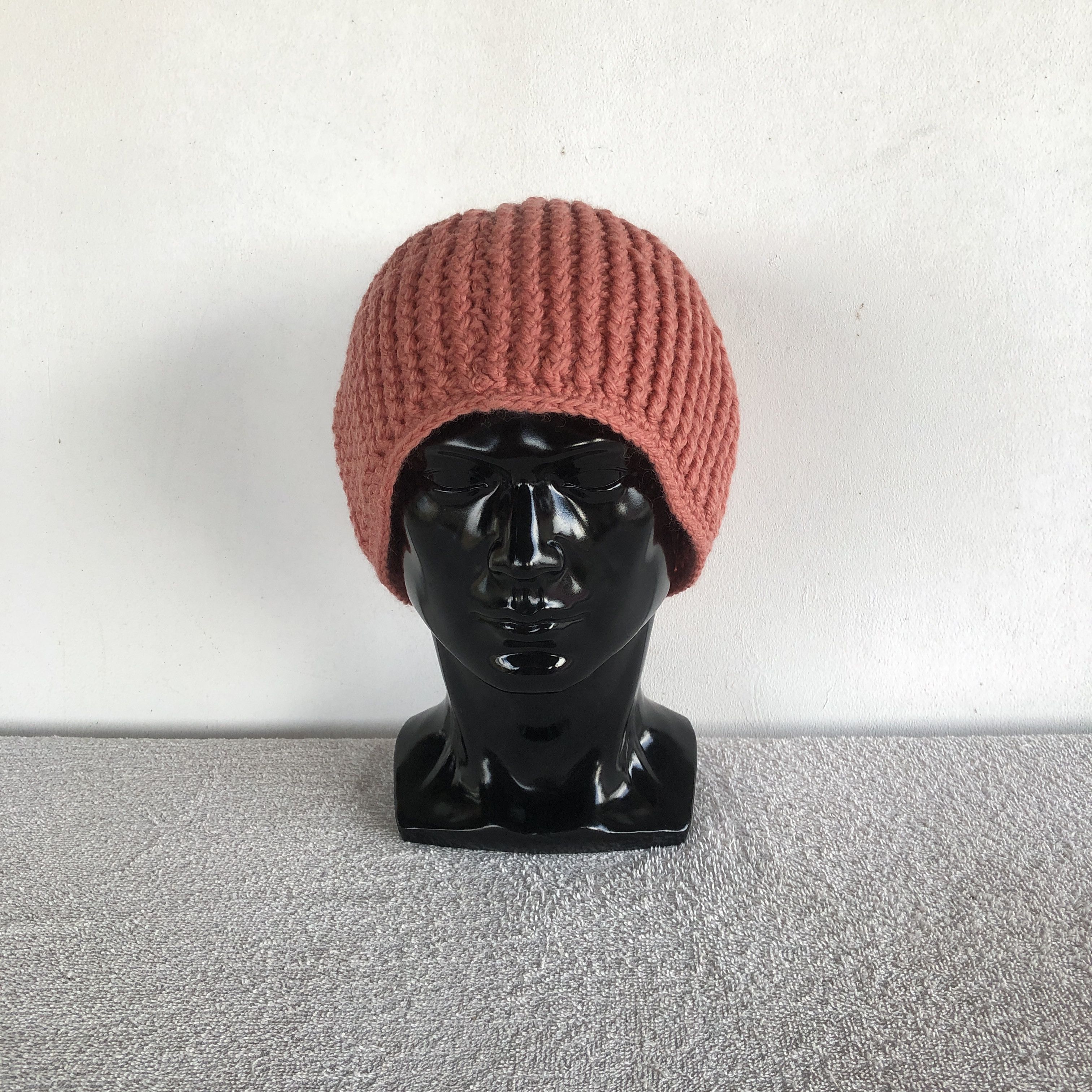 Japanese Brand Vintage 90s Cable Knit Beanie Slouchy Crochet Snow Caps Hats Size ONE SIZE - 2 Thumbnail