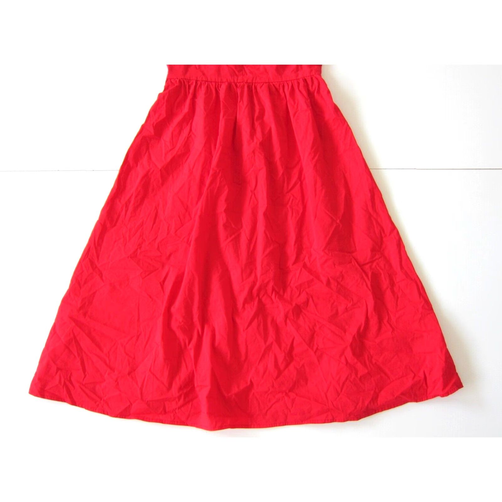 Vintage GB Cotton Stretch Red Spaghetti Strap Peep Stomach Button Down Tank Sun Dress M Size M / US 6-8 / IT 42-44 - 6 Thumbnail