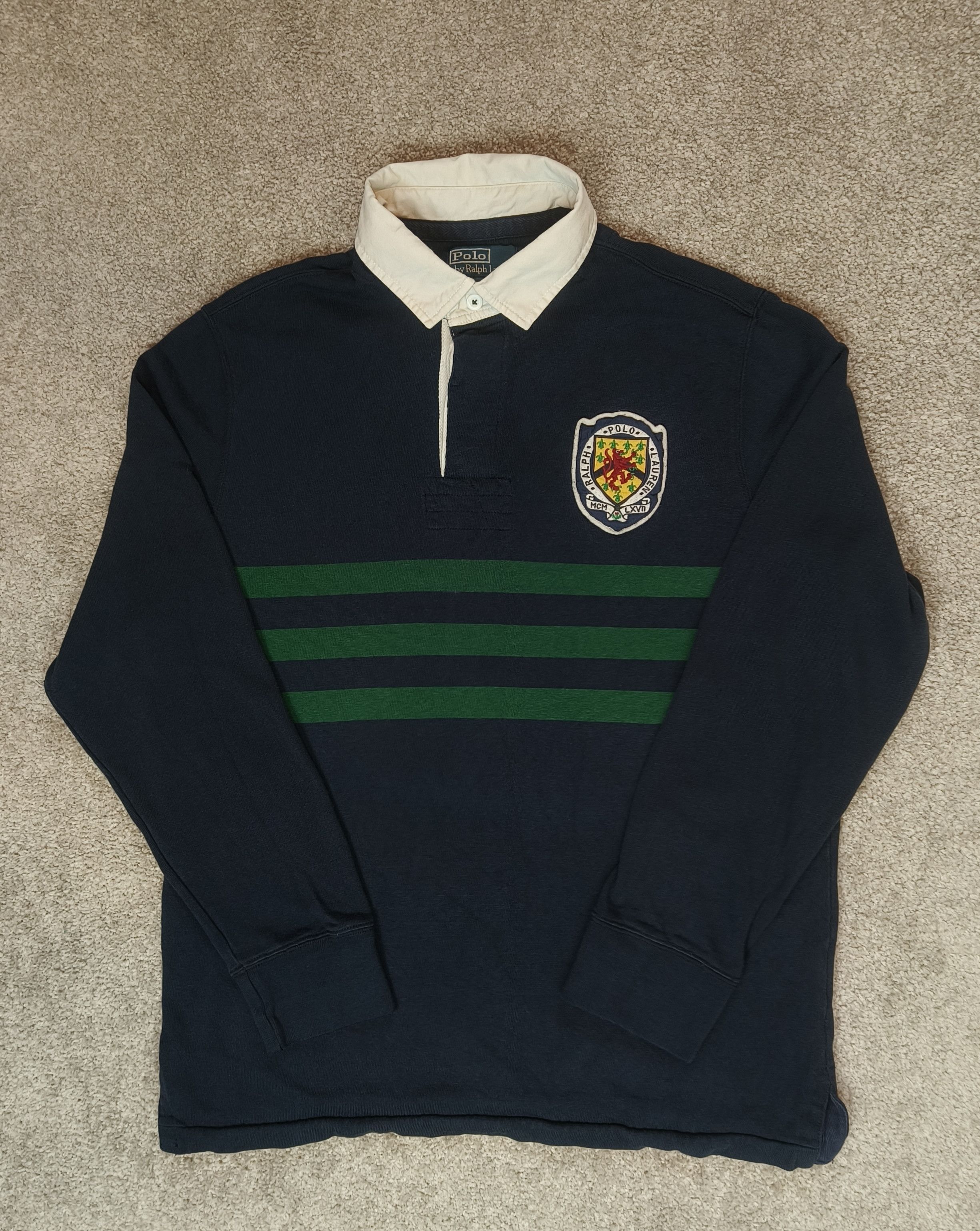 Polo Ralph Lauren × Vintage Vintage Polo Ralph Lauren Ms Rugby Striped L/S Shirt Jumper Size US L / EU 52-54 / 3 - 1 Thumbnail