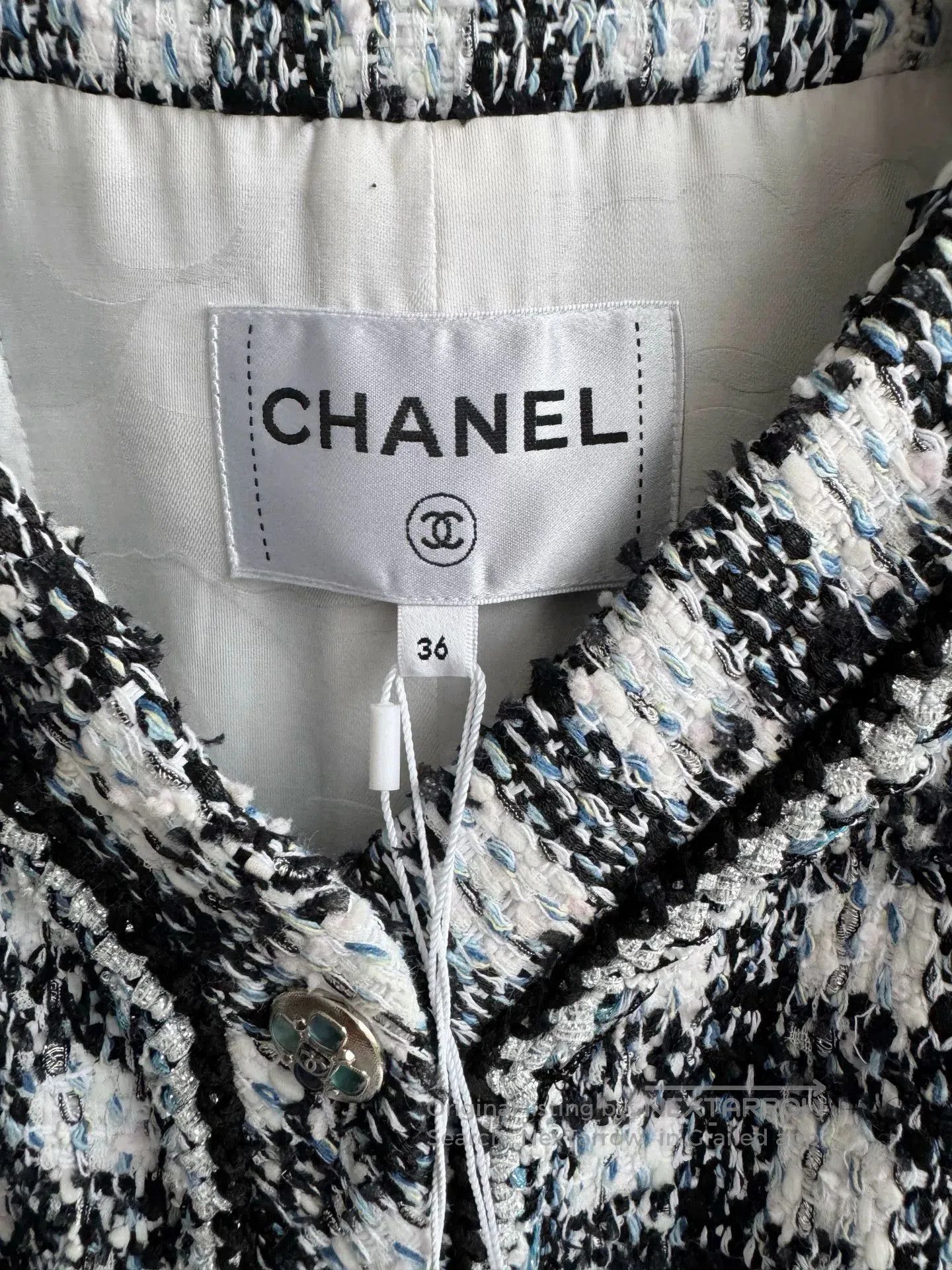 Chanel Chanel 23P Black White Plaid Tweed Coat. Size XS / US 0-2 / IT 36-38 - 5 Thumbnail