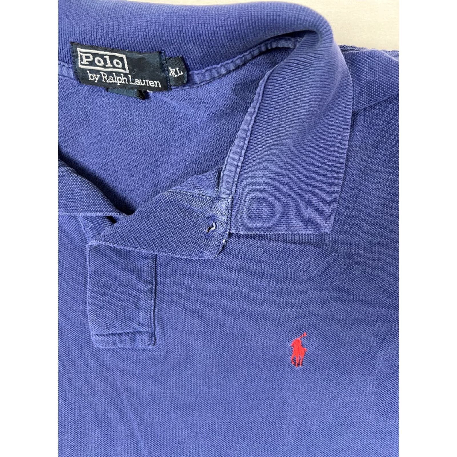 Polo Ralph Lauren VINTAGE Polo Ralph Lauren Polo Shirt Mens 2XL Blue Red Pony Logo Y2K Faded Size US XXL / EU 58 / 5 - 2 Thumbnail