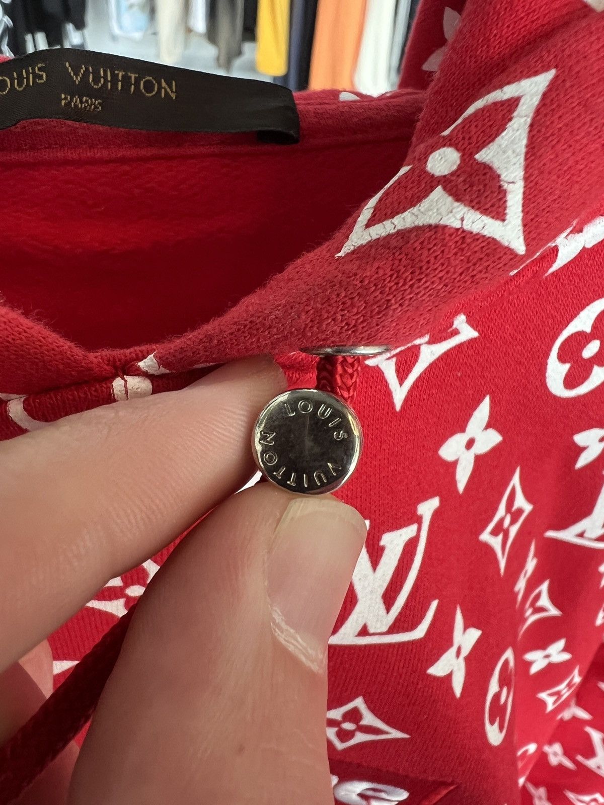 Louis Vuitton × Supreme Supreme x Louis Vuitton Box Logo Hooded Sweatshirt Red Size US XL / EU 56 / 4 - 3 Thumbnail