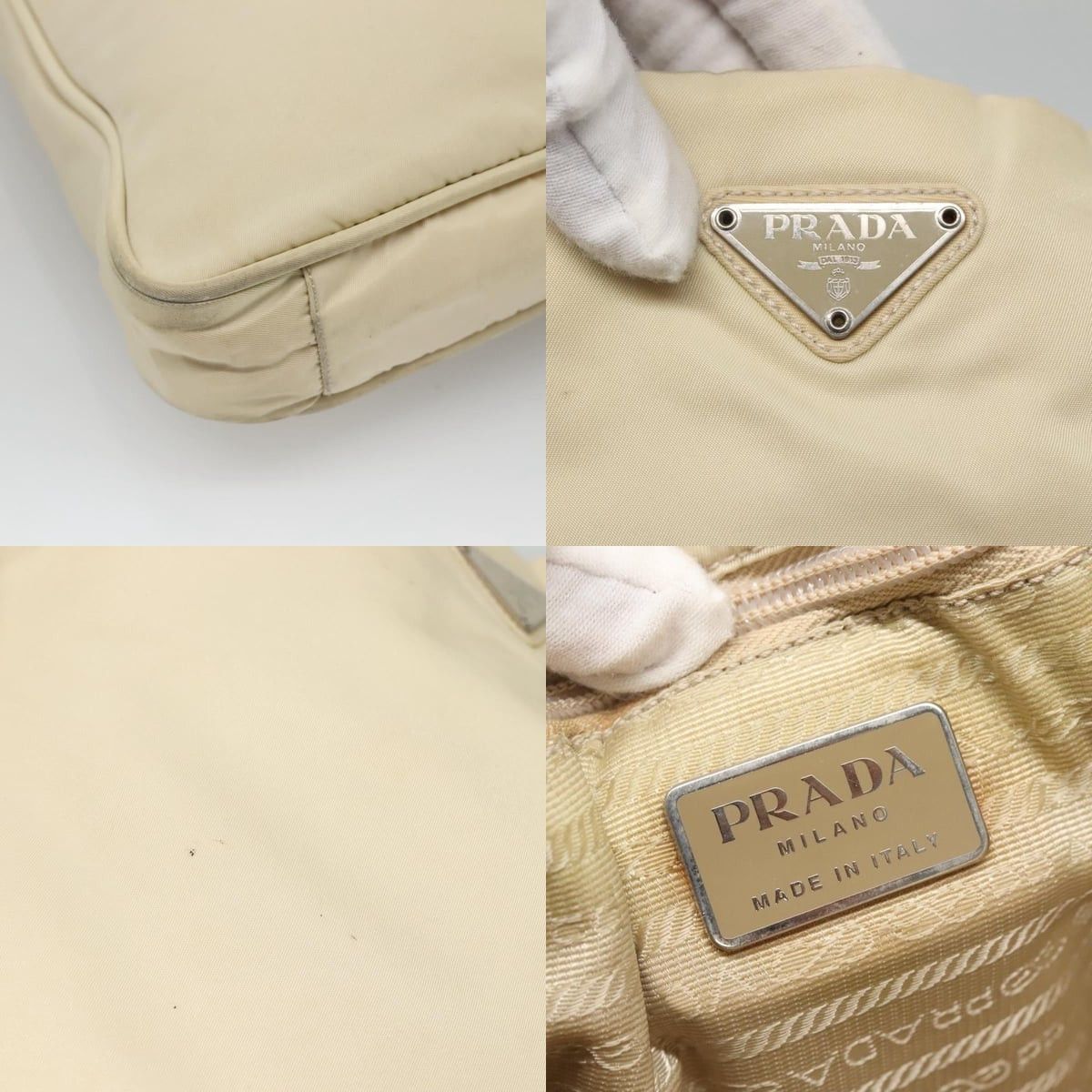 Prada PRADA Tote Bag Nylon Beige Silver Size ONE SIZE - 11 Thumbnail
