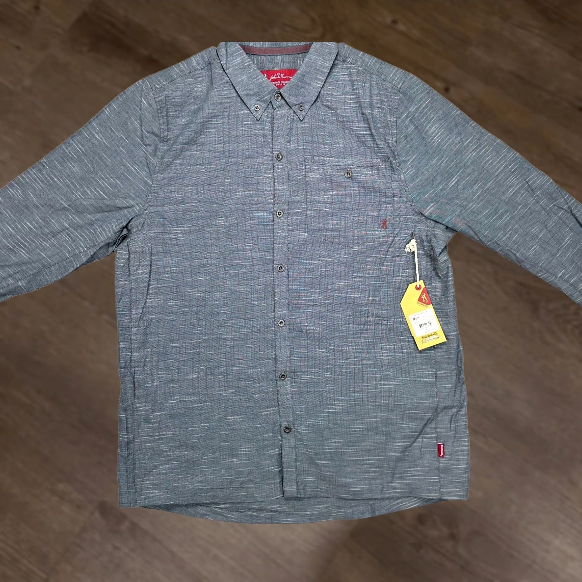 Vintage John M Browning Shirt Adult XL Gray Heather Button Up Outdoor Pocket Mens NEW Size US XL / EU 56 / 4 - 1 Thumbnail