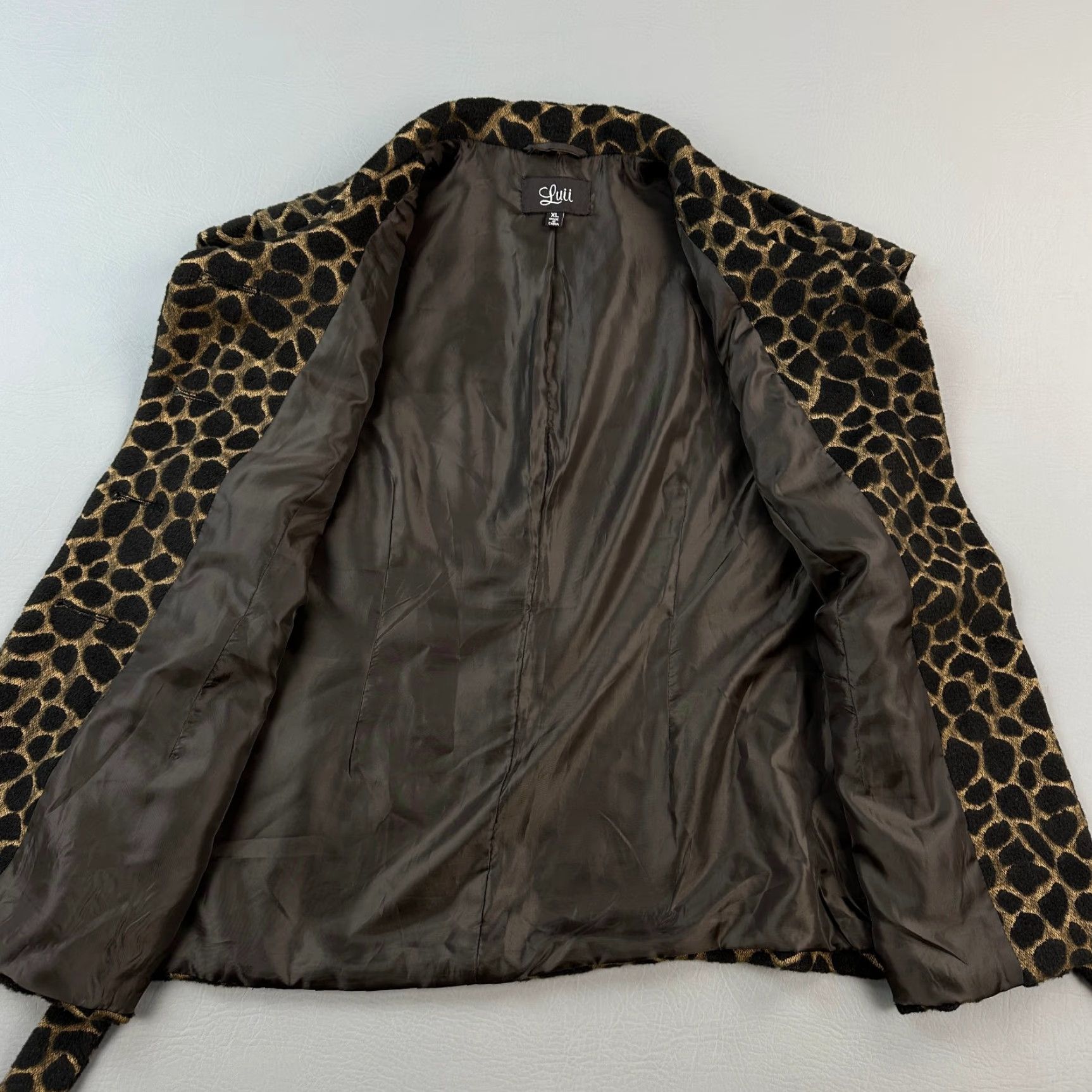 Anthropologie Luii Jacket Women's XL Leopard Print Belted Dress Coat Sleeveless Size XL / US 12-14 / IT 48-50 - 3 Thumbnail