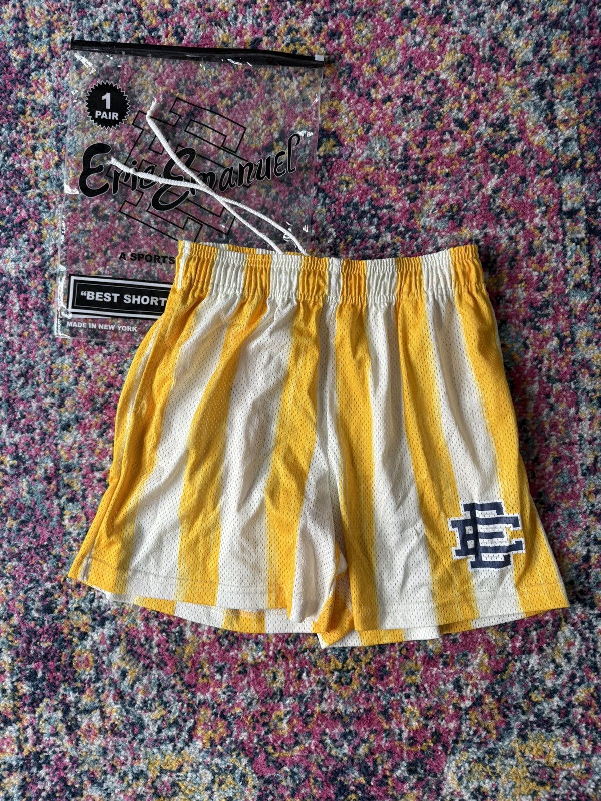 Eric Emanuel Eric Emanuel yellow and white stripes shorts large Size US 32 / EU 48 - 1 Thumbnail