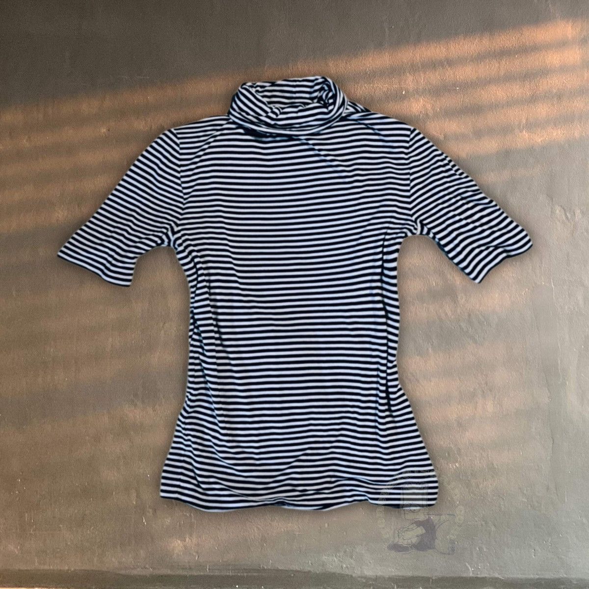Michael Kors Michael Kors Stripe relaxed cowl Turtleneck fitted top tee Size S / US 4 / IT 40 - 8 Thumbnail