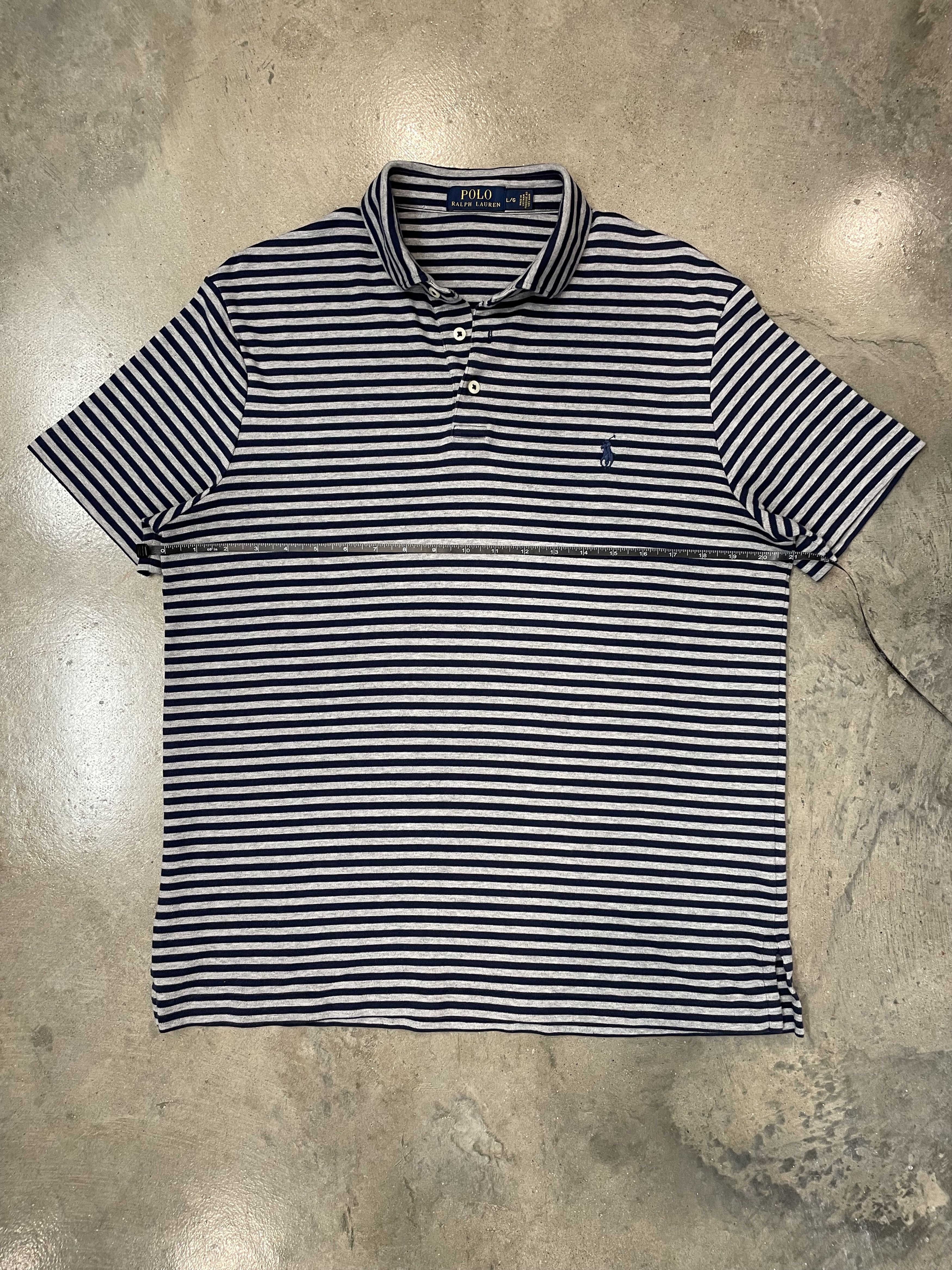Polo Ralph Lauren Polo Ralph Lauren Blue Striped Polo Shirt Mens Large Size US L / EU 52-54 / 3 - 6 Thumbnail