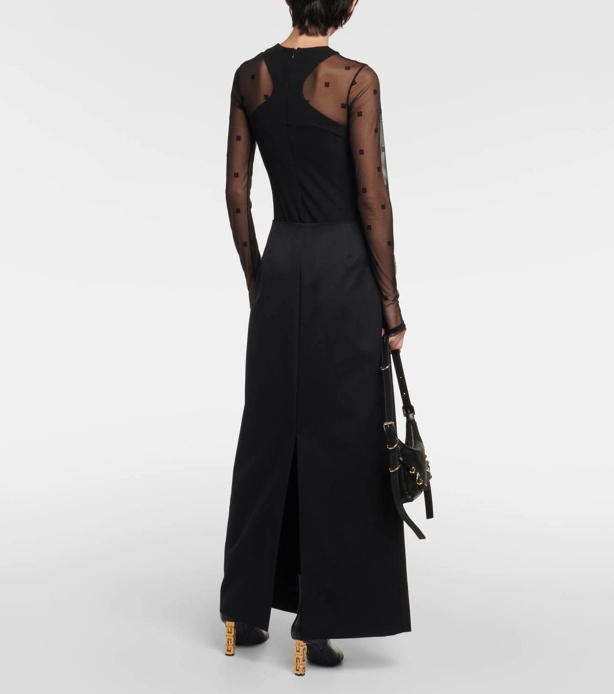 Givenchy o1y0925 Maxi Skirt in Black Size 27" / US 4 / IT 40 - 3 Thumbnail