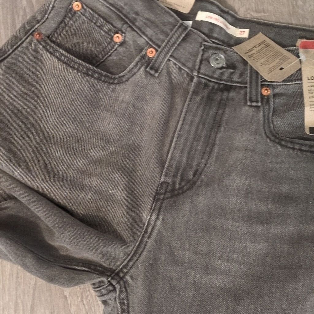 Levi's Levi's gray low pro straight paint splatter jeans size 27 Size 27" / US 4 / IT 40 - 11 Thumbnail