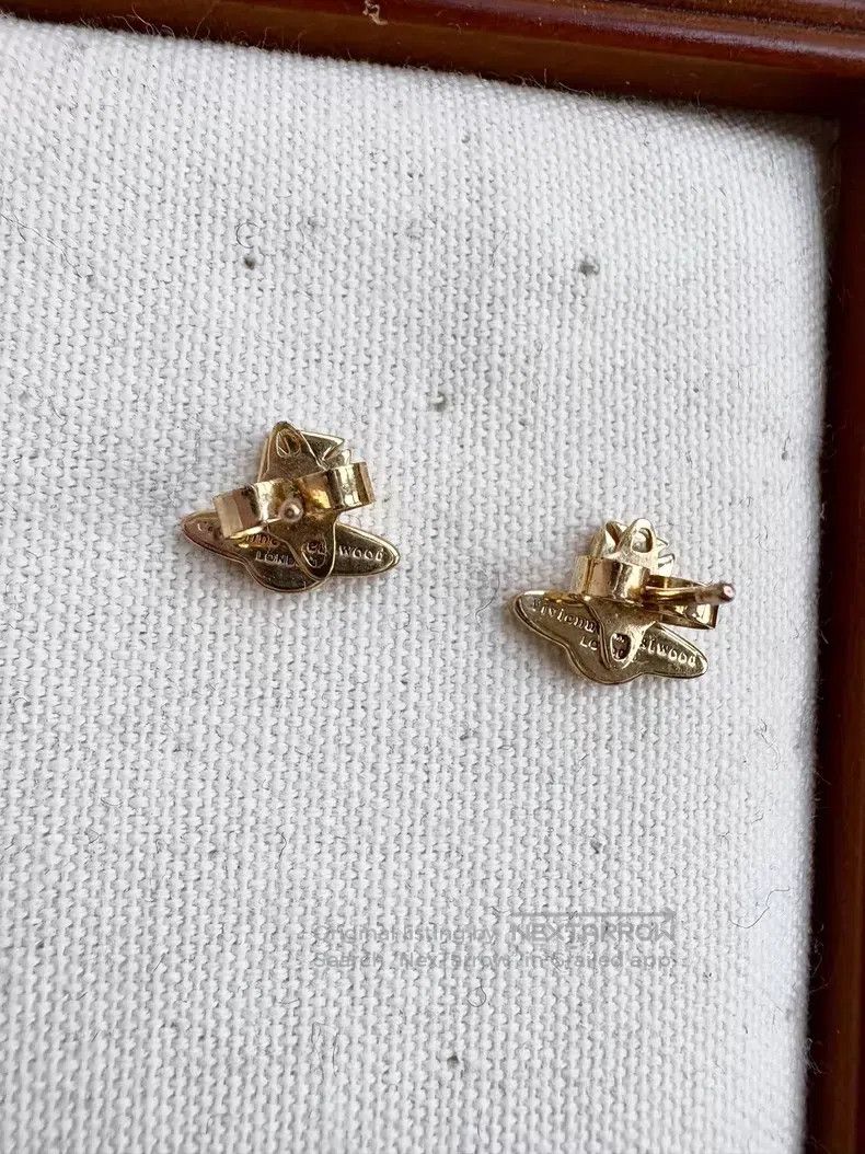 Vivienne Westwood Vivienne Westwood Black and gold small Saturn earrings Size ONE SIZE - 3 Thumbnail