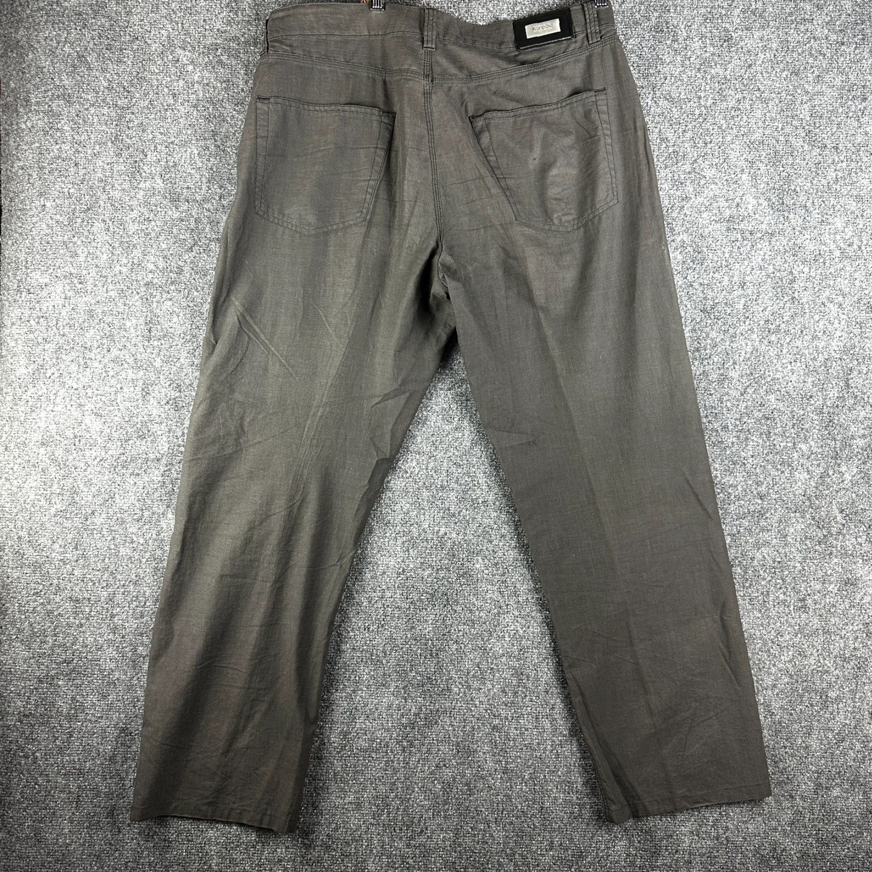Vintage Hugo Boss Pants Mens 38 Alabama Gray Cotton Flat Front Pockets Straight Chino Size US 38 / EU 54 - 5 Thumbnail
