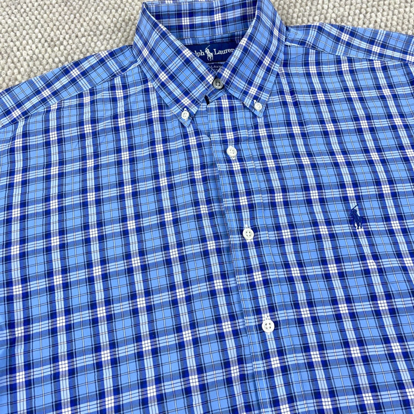 Ralph Lauren Ralph Lauren Shirt Men Medium Blue White Button Up Tartan Plaid Blake Camp A94 Size US M / EU 48-50 / 2 - 3 Thumbnail