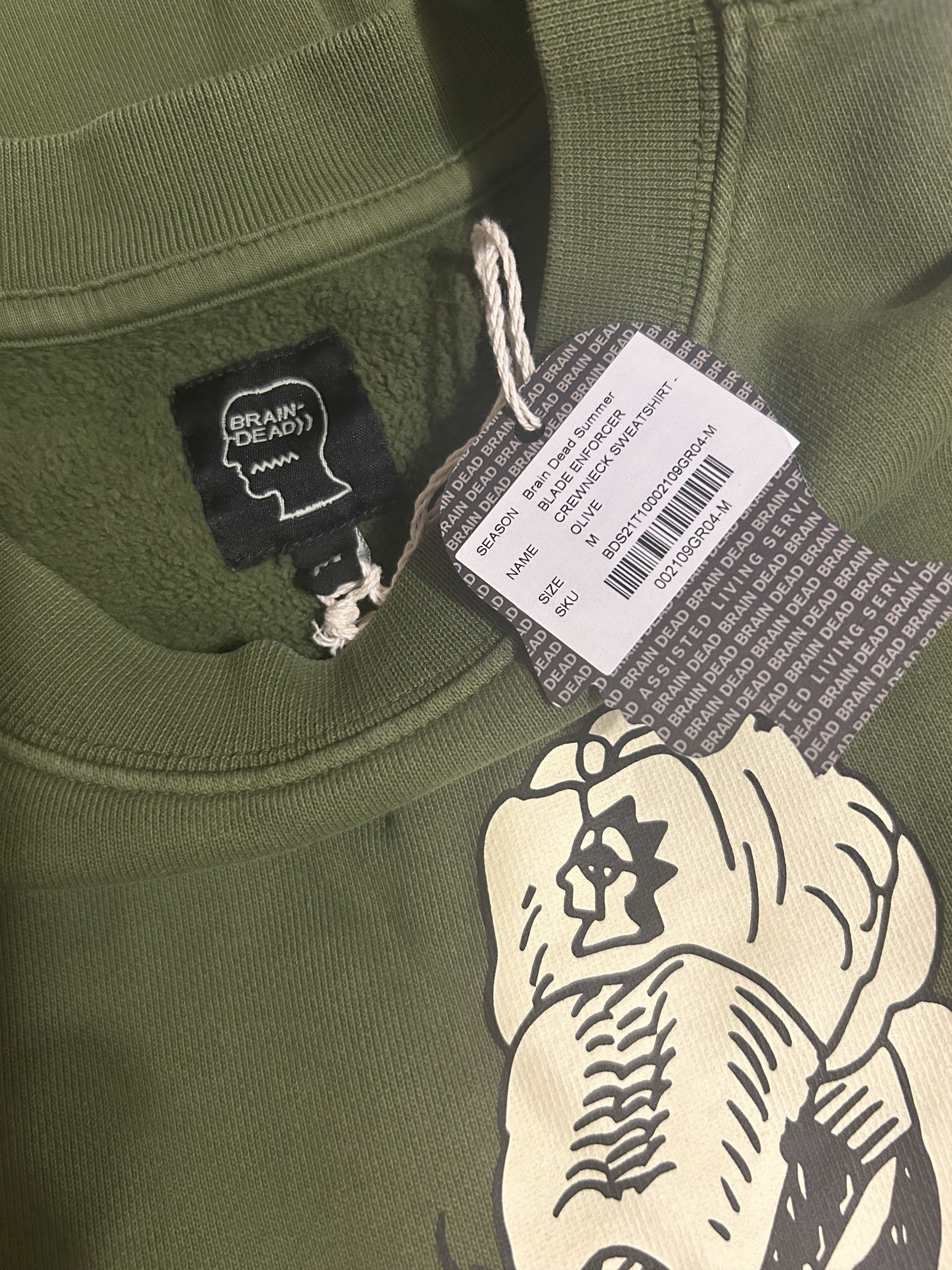Brain Dead Brain Dead x Them Blade Enforcer Sweatshirt, Green Medium Size US M / EU 48-50 / 2 - 6 Thumbnail
