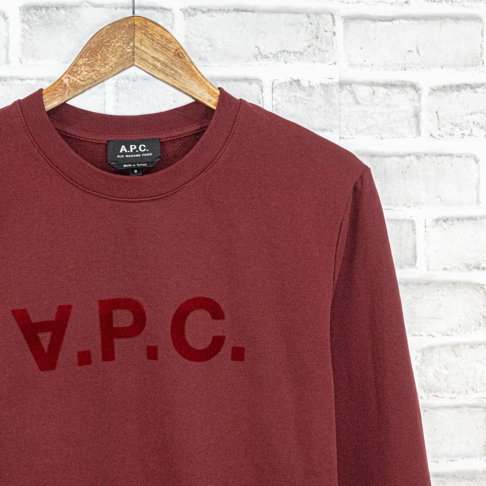 A.P.C. A.P.C. Men's Burgundy VPC Sweatshirt Crewneck French Terry Size US S / EU 44-46 / 1 - 6 Thumbnail