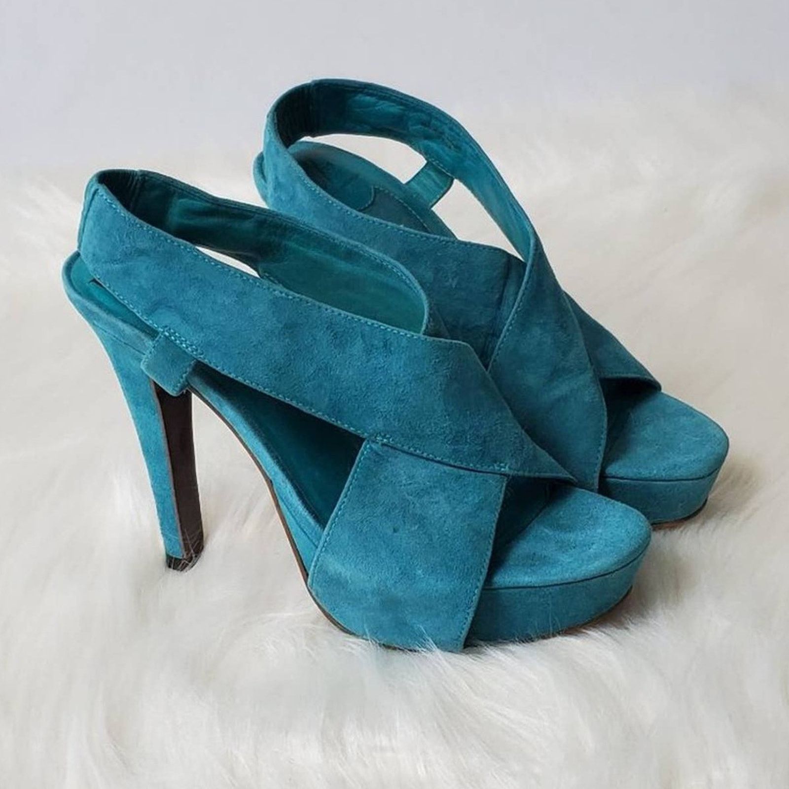 Diane von Furstenberg Diane Von Furstenberg Suede Criss Cross Platform Heels - 6 Size US 6 / IT 36 - 3 Thumbnail