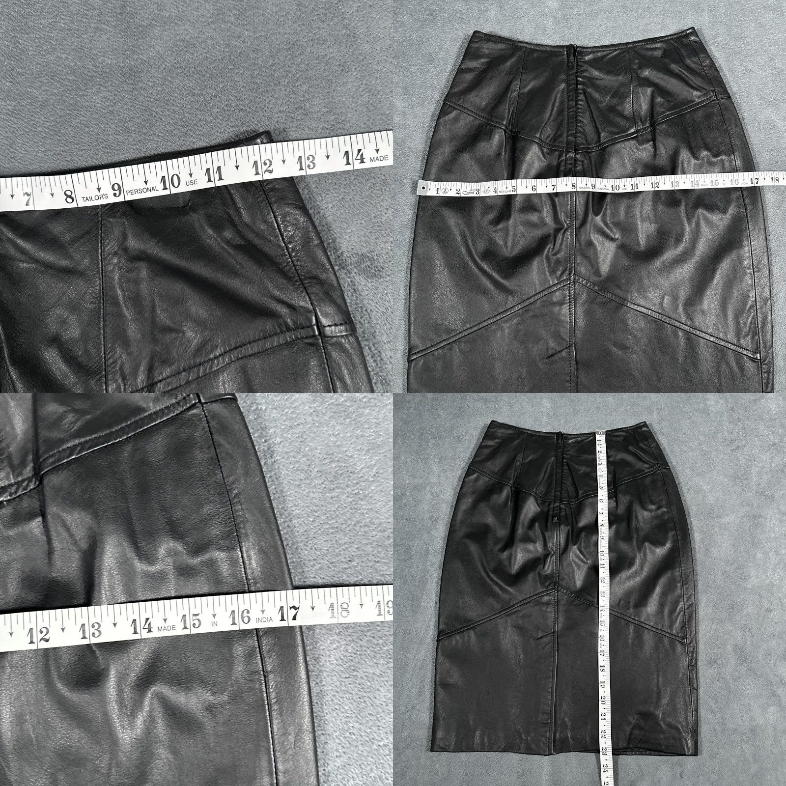 Vintage VINTAGE Pelle Cuir Skirt Womens 6 Black Leather Pencil Knee Length High Waist Lined Zip Womens 6 Black Leather Pencil Knee Length High Waist Lined Zip Size 28" / US 6 / IT 42 - 8 Thumbnail