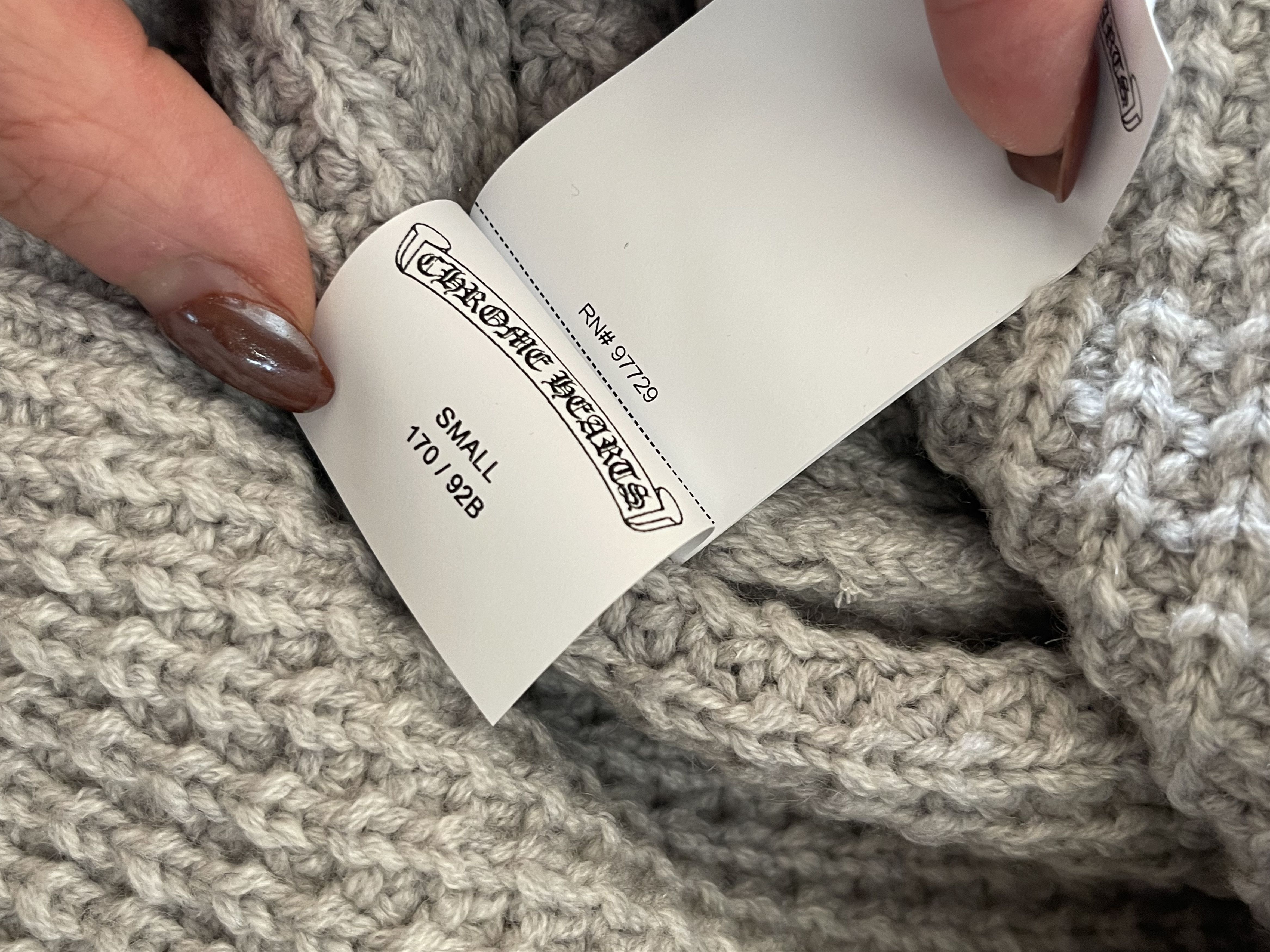 Chrome Hearts Chrome Hearts Hit + Run Grey Waffle Cashmere Sweater Size US S / EU 44-46 / 1 - 8 Thumbnail