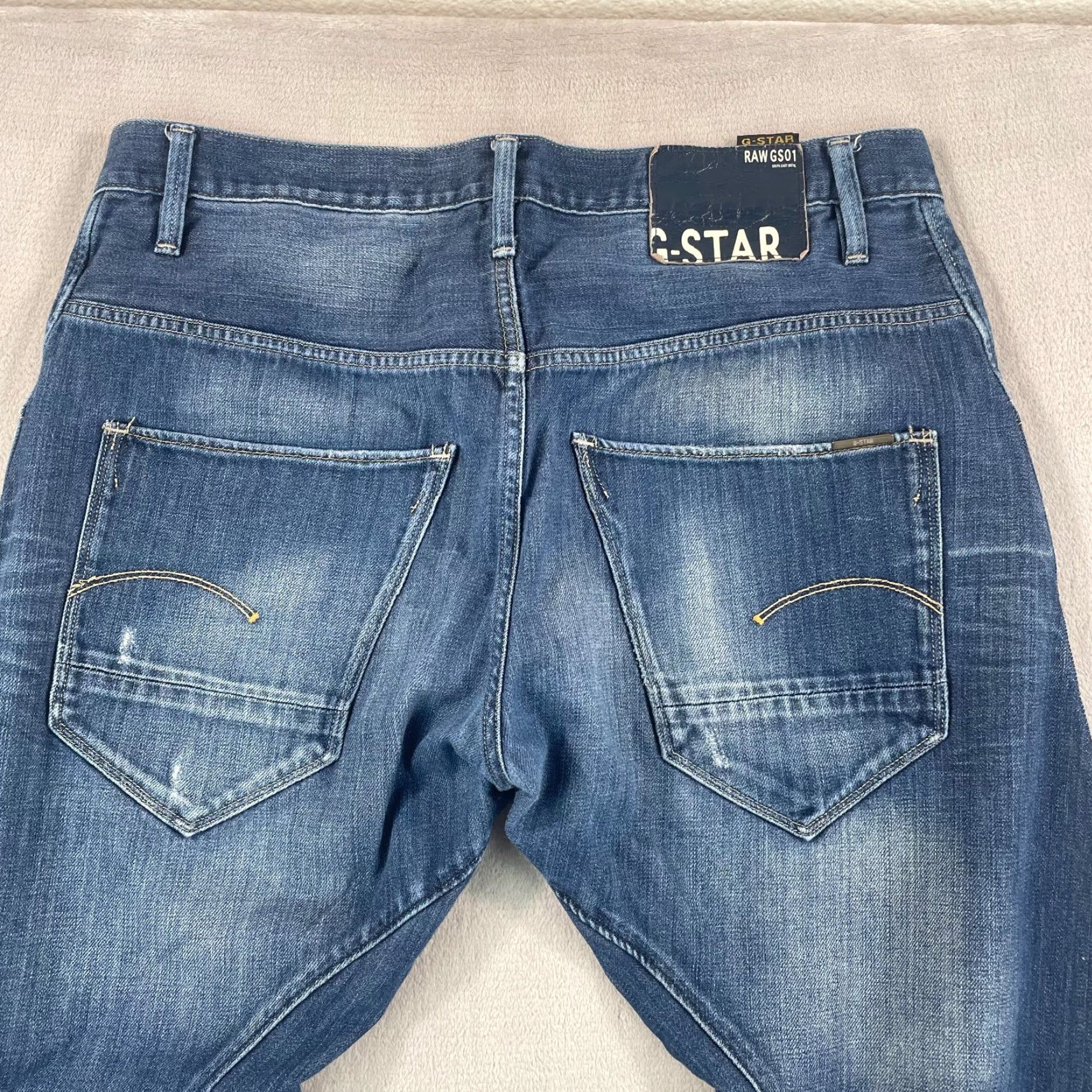 G-Star G STAR RAW DENIM ARC 3D Loose Tapered Jeans Men 36x32 Blue Wash Zip Pocket Size US 36 / EU 52 - 4 Thumbnail
