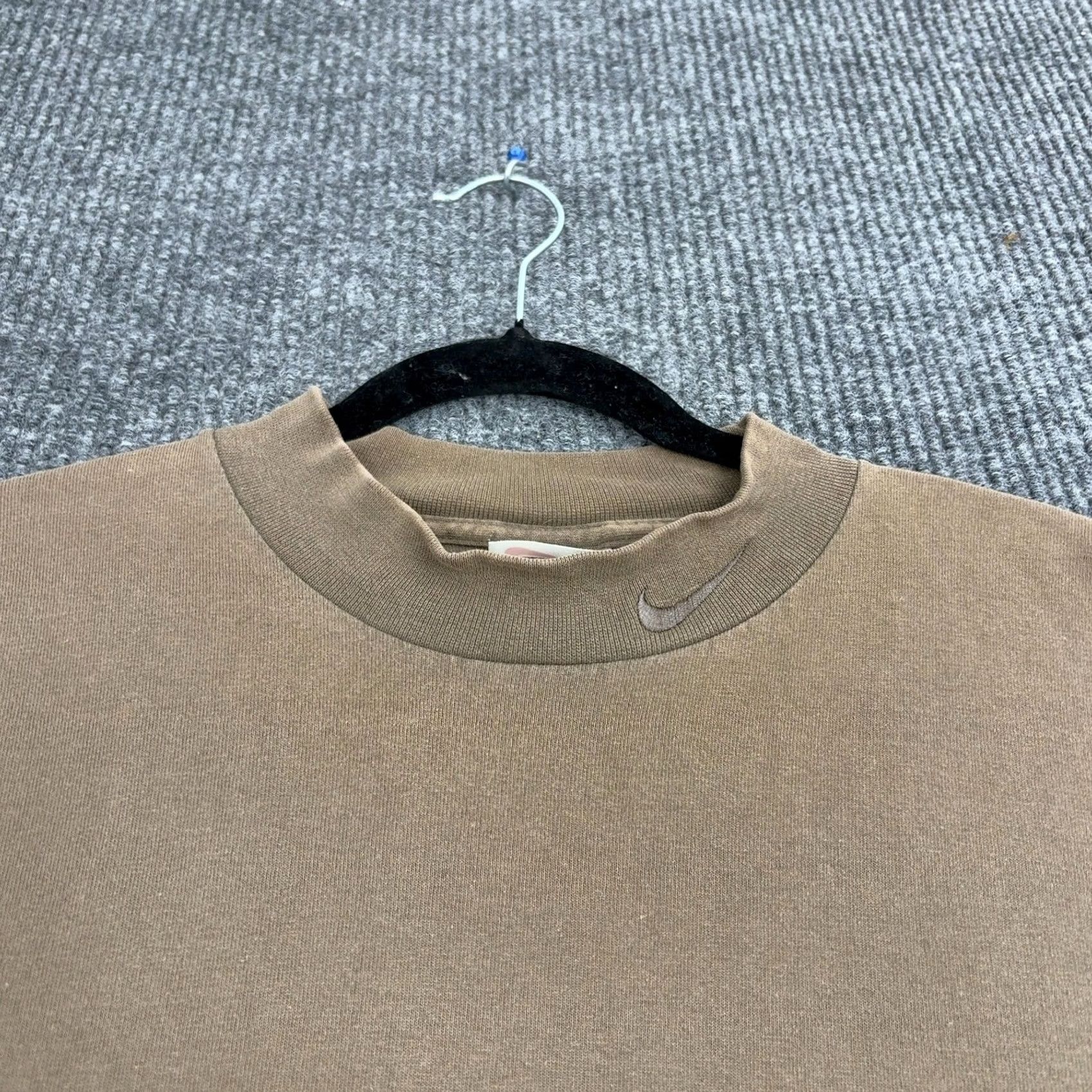 Nike Vintage Nike T Shirt Mens XXL Brown Mock Neck Long Sleeve Streetwear Cotton Size US XL / EU 56 / 4 - 2 Thumbnail