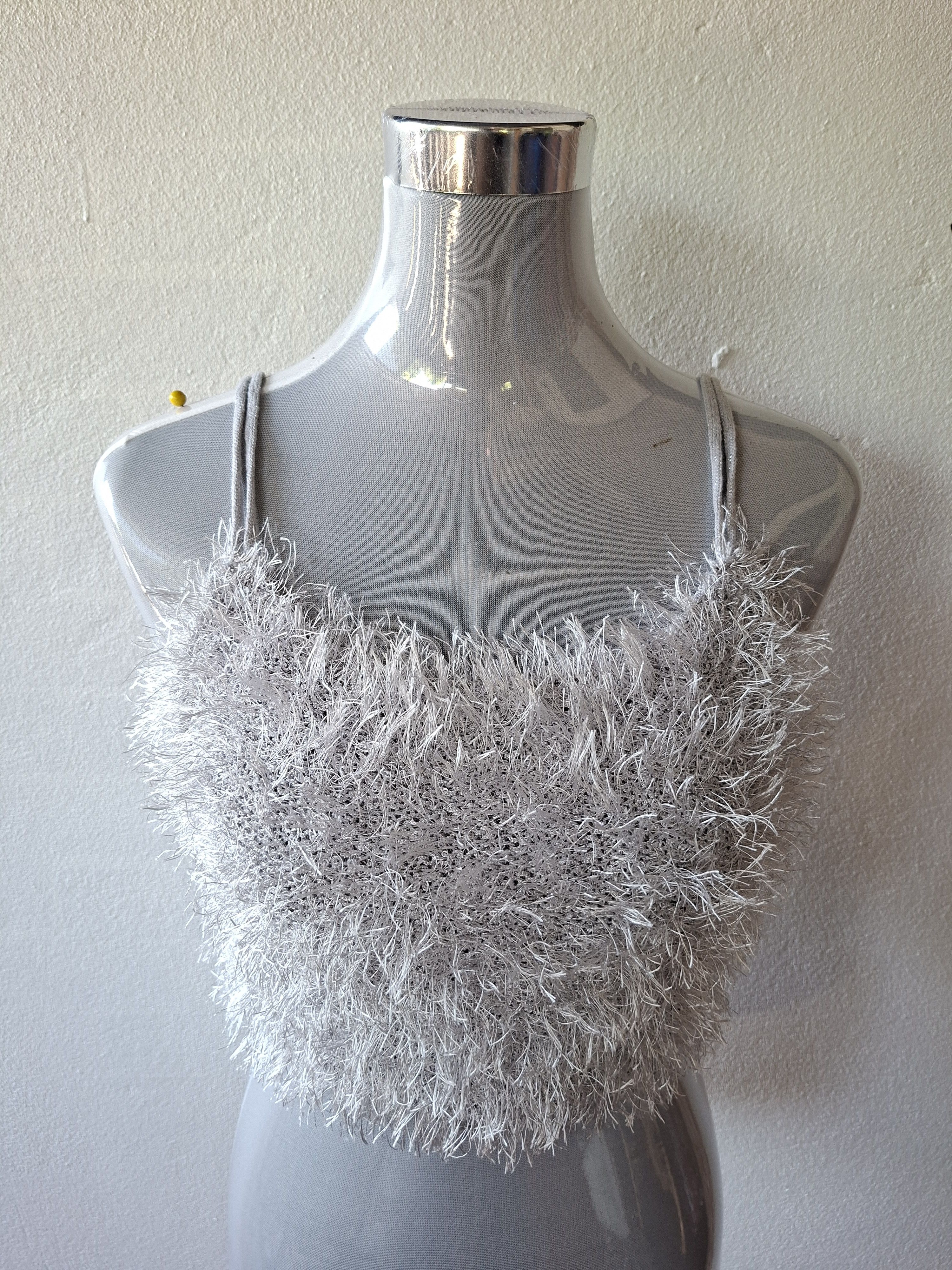 Japanese Brand ✨️Helm japan fluffy fuzzy crop top camisole Size L / US 10 / IT 46 - 3 Thumbnail