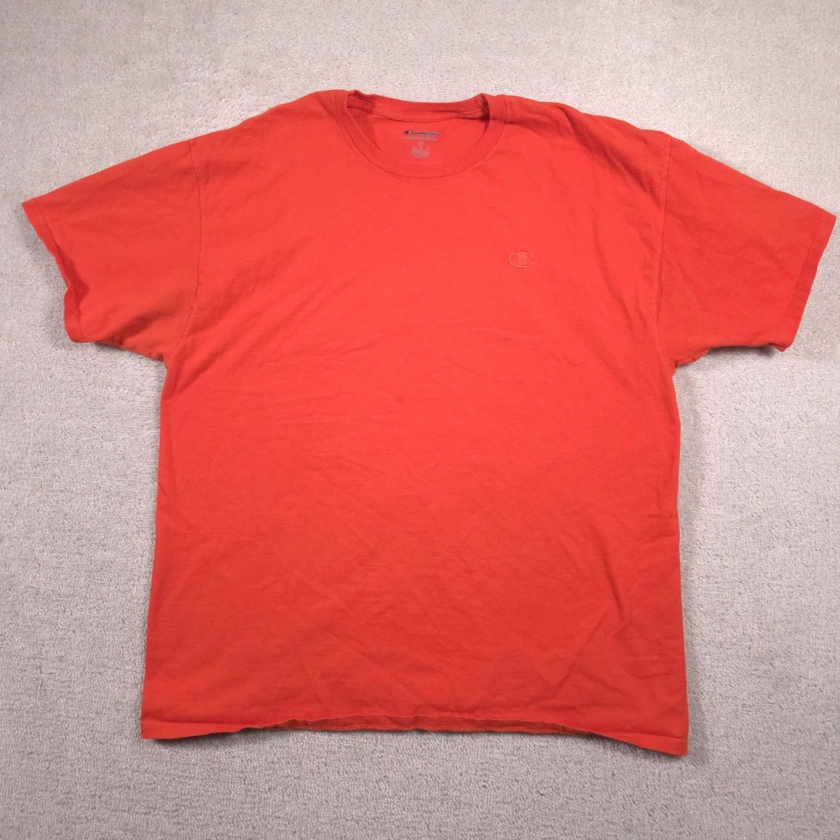 Champion Champion Shirt Mens 2XL Orange Logo Tee Tagless Crewneck Cotton Casual Athletic Size US XXL / EU 58 / 5 - 2 Thumbnail