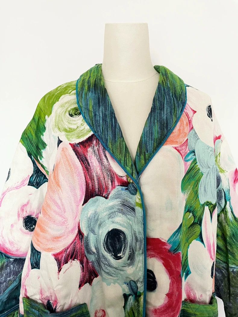 Kenzo Kenzo 80s Oil Painting Flower Quilted Coat 2504-Nextarrow Size US M / EU 48-50 / 2 - 2 Thumbnail
