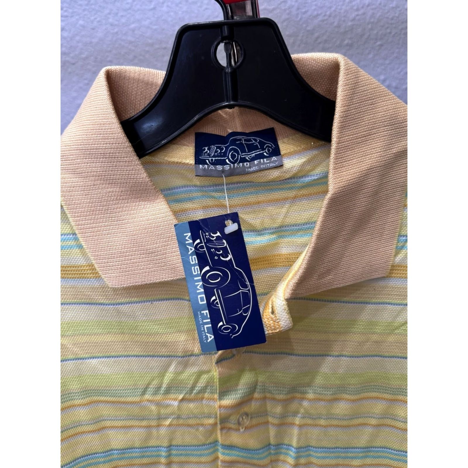 Fila Massimo Fila POLO SHIRT M Yellow Stripe Shirt Men M Multicolor NWT Size US M / EU 48-50 / 2 - 3 Thumbnail