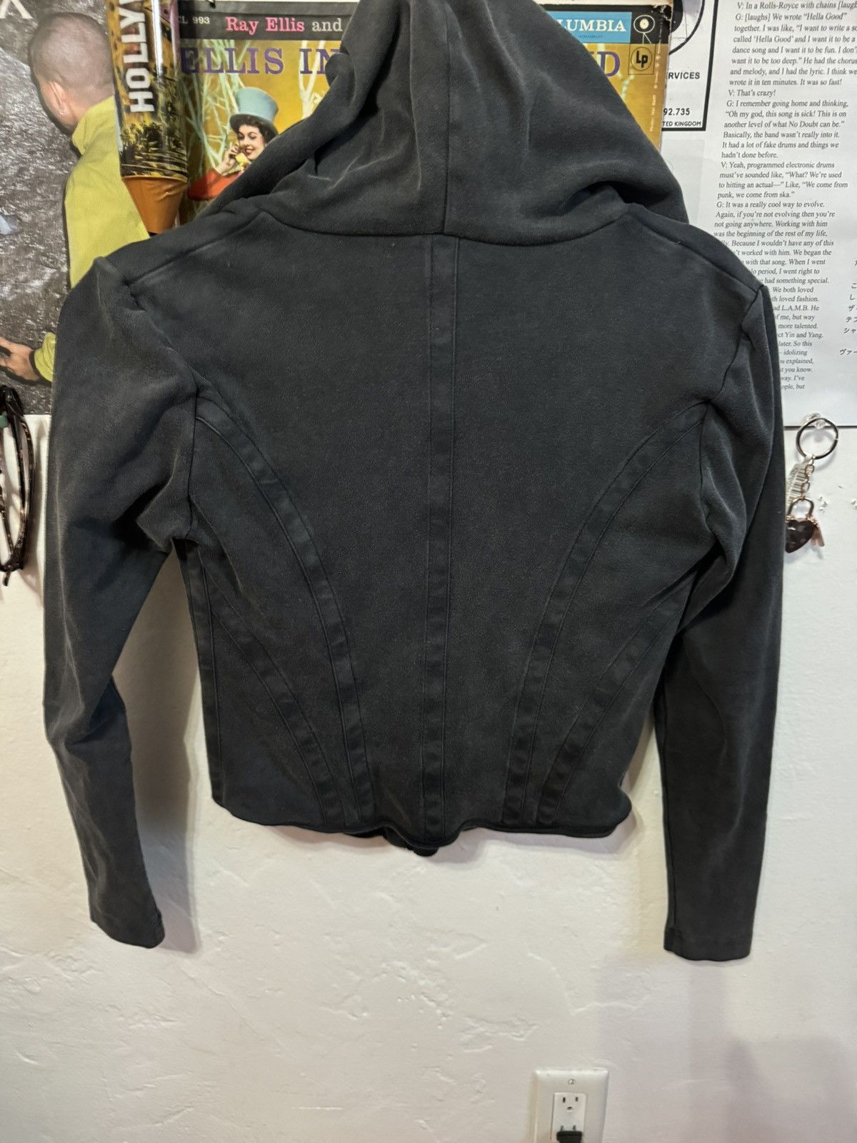 Balenciaga BALENCIAGA CORSETED ZIP-UP HOODIE — BLACK FADED (FW25) Size S / US 4 / IT 40 - 4 Thumbnail