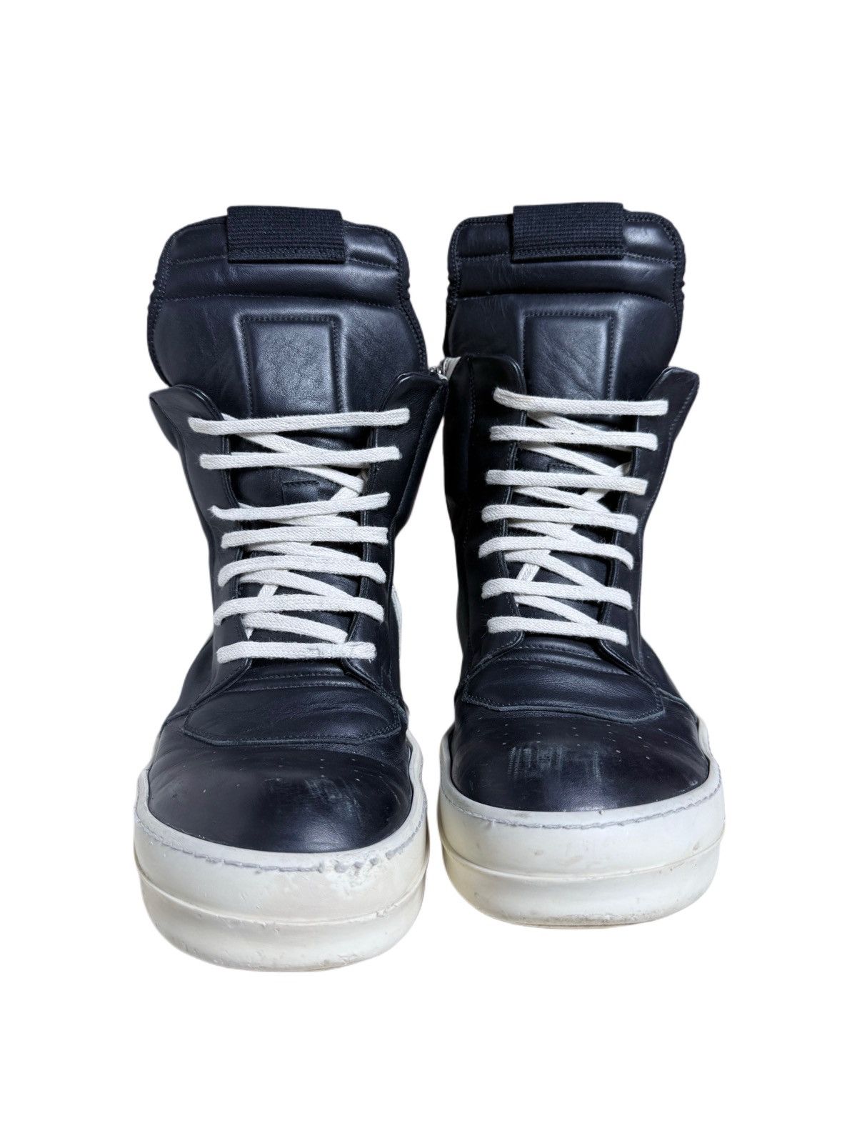 Rick Owens Rick Owens FW2007 Geobaskets Black/Cream Hi-Top Sneakers Size US 9 / EU 42 - 1 Thumbnail