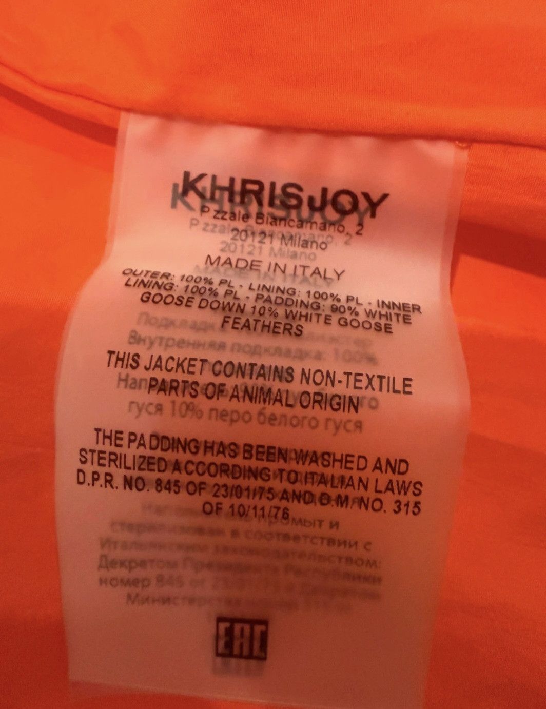 Khrisjoy Khrisjoy Oversized Down Puffer Jacket Bright Orange Size S / US 4 / IT 40 - 2 Thumbnail
