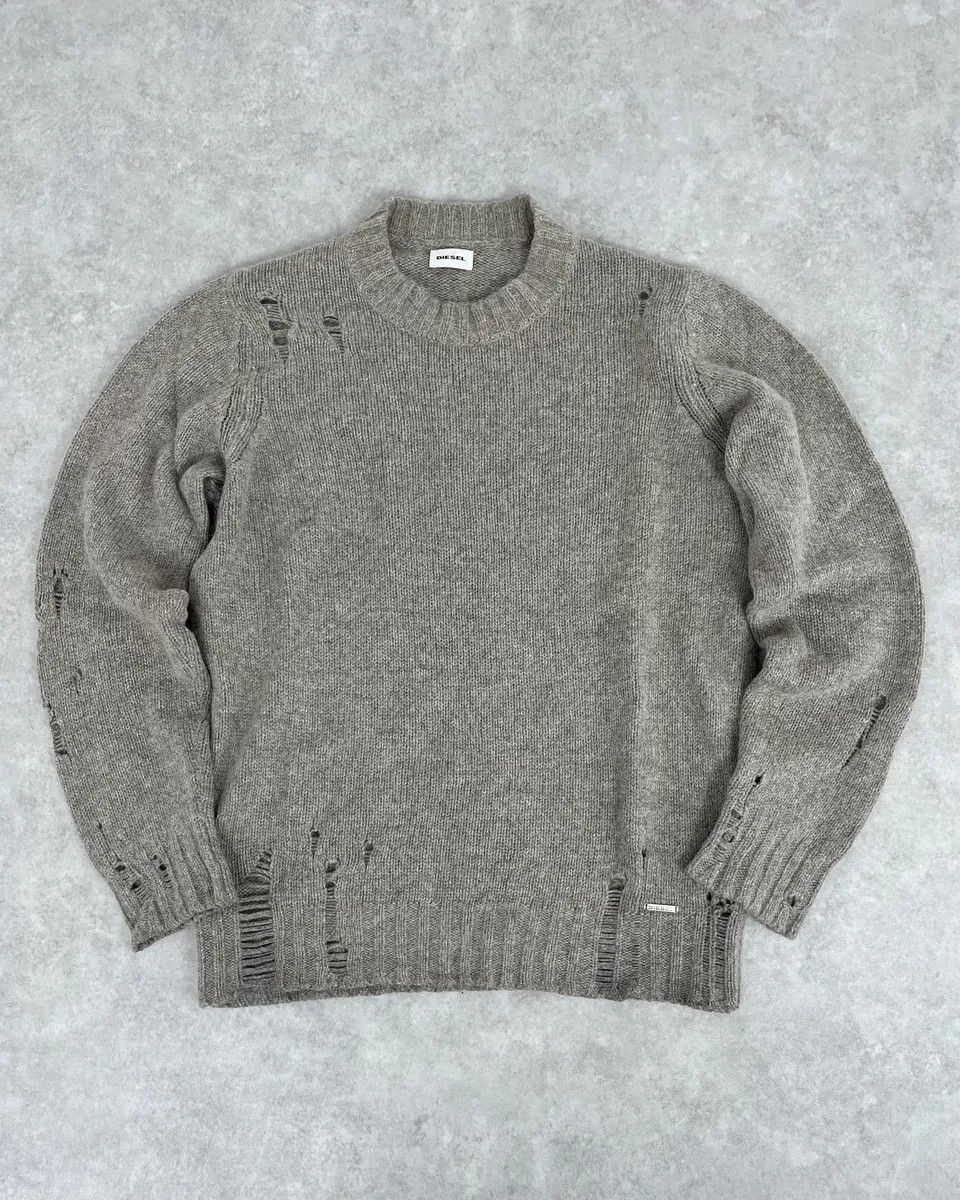 Diesel Diesel Destroyed Grey Sweater Size US S / EU 44-46 / 1 - 1 Thumbnail