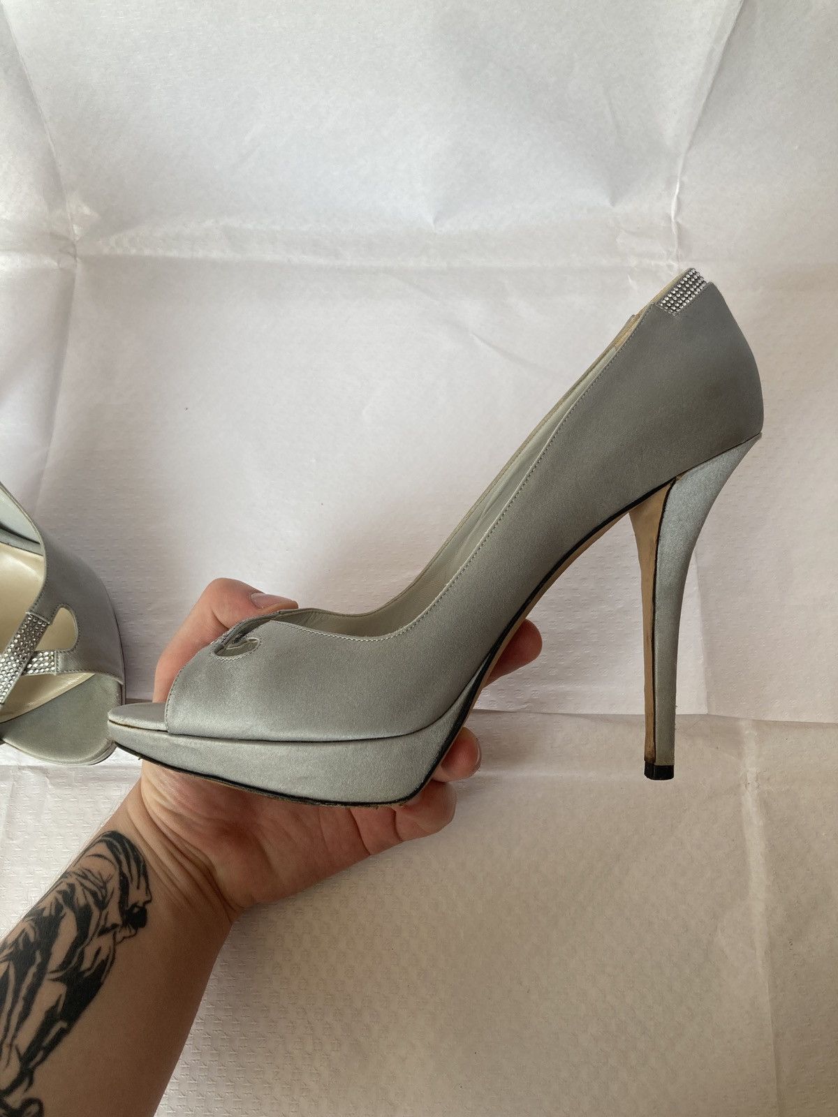 Dior Christian Dior Silver Satine Heels Vintage Archive Rare Size US 9.5 / IT 39.5 - 13 Thumbnail